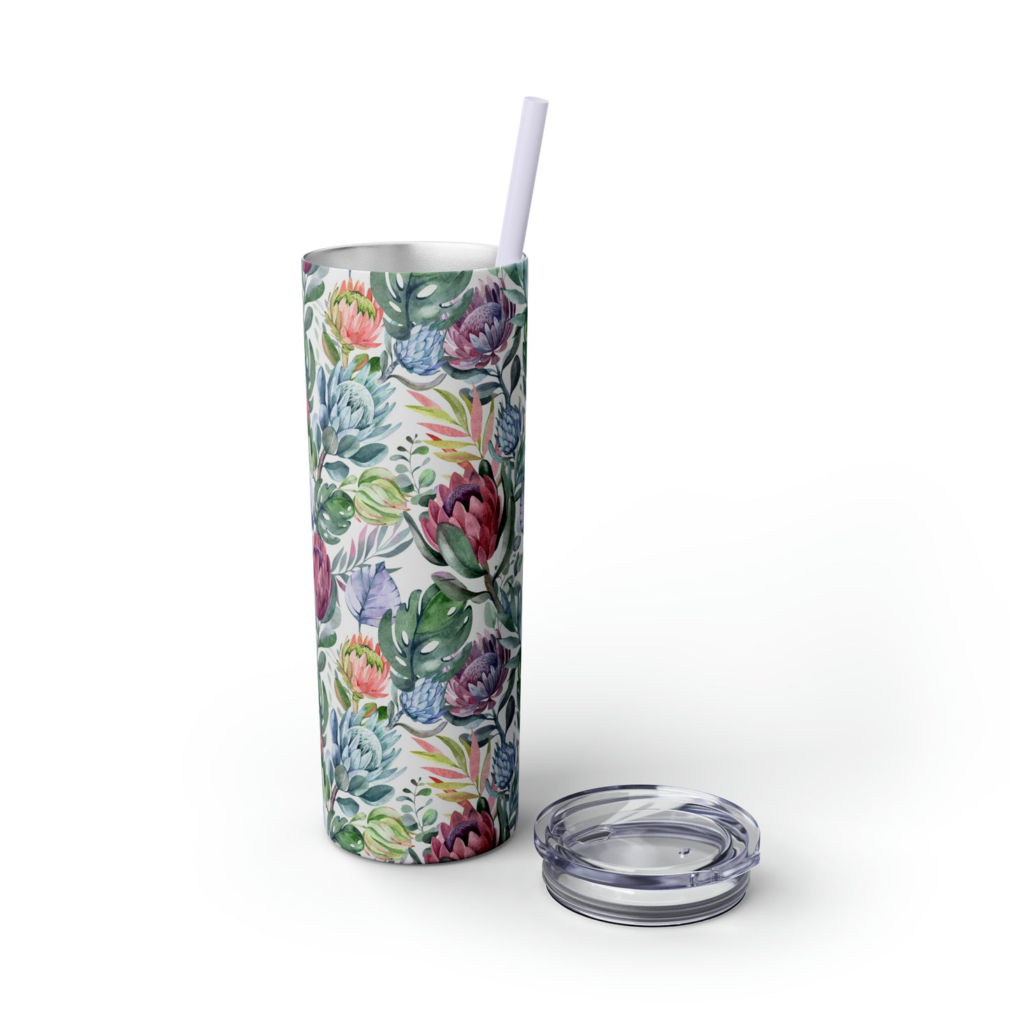 Skinny Tumbler with Straw, 20oz Protea