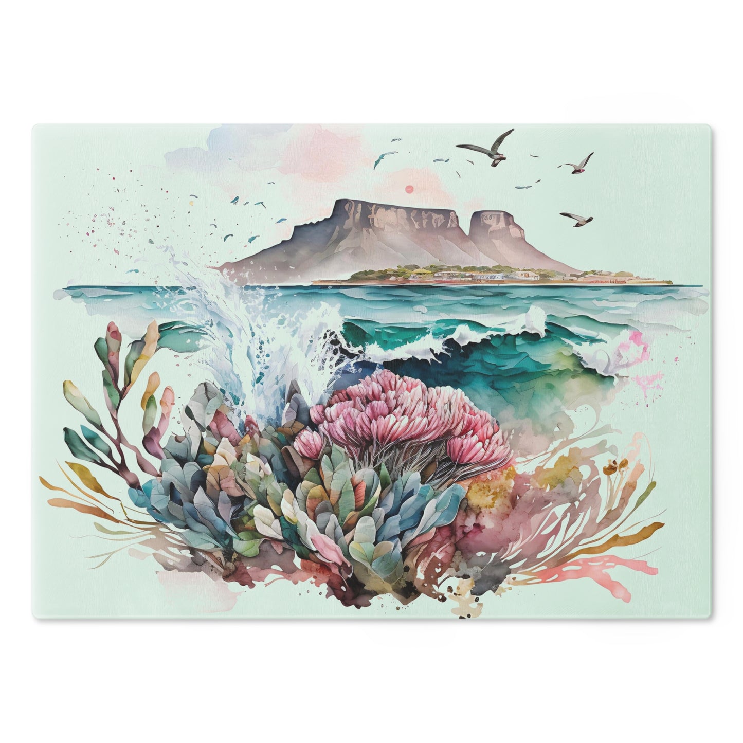 Cutting Board, Cape Town, table mountain, glass cutting board