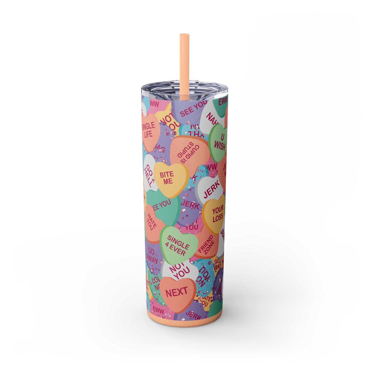 ANTI VALENTINE FUNNY Heart tumbler gift, valentine candy tumbler,