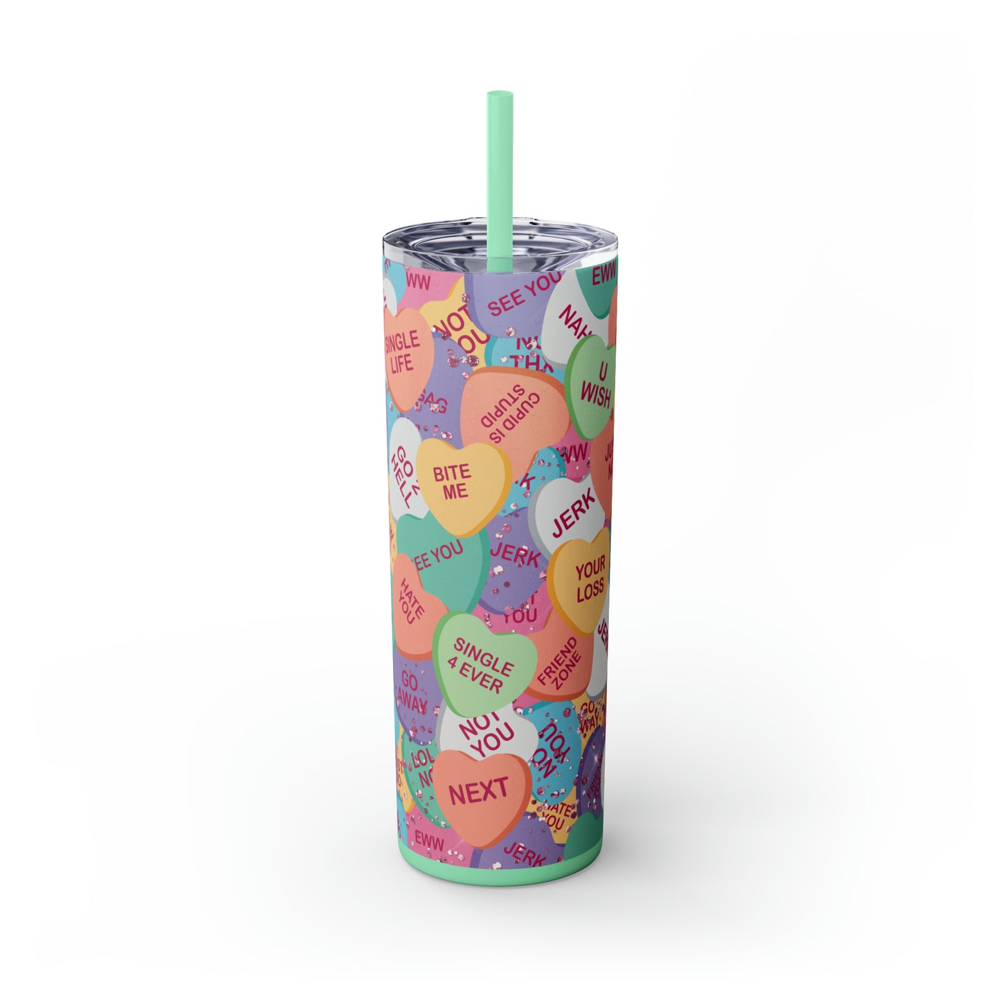 ANTI VALENTINE FUNNY Heart tumbler gift, valentine candy tumbler,