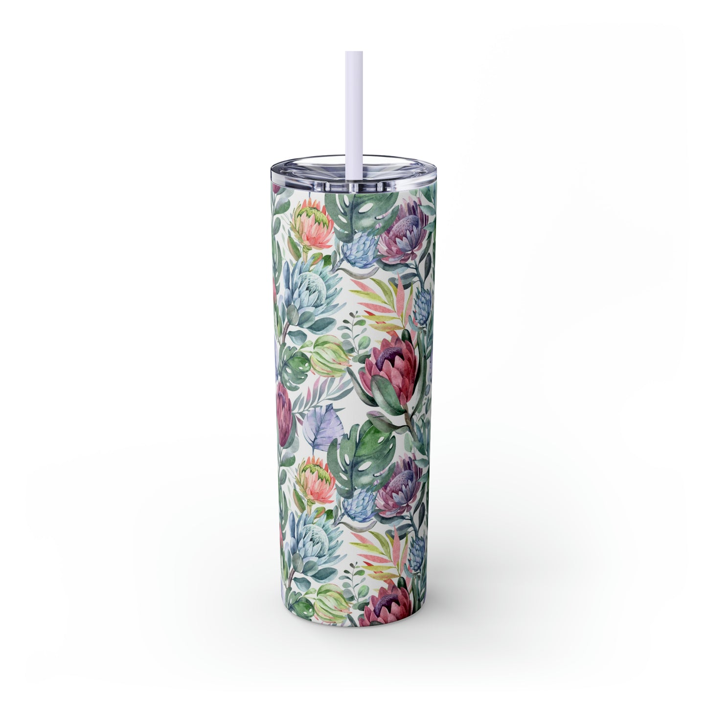 Skinny Tumbler with Straw, 20oz Protea