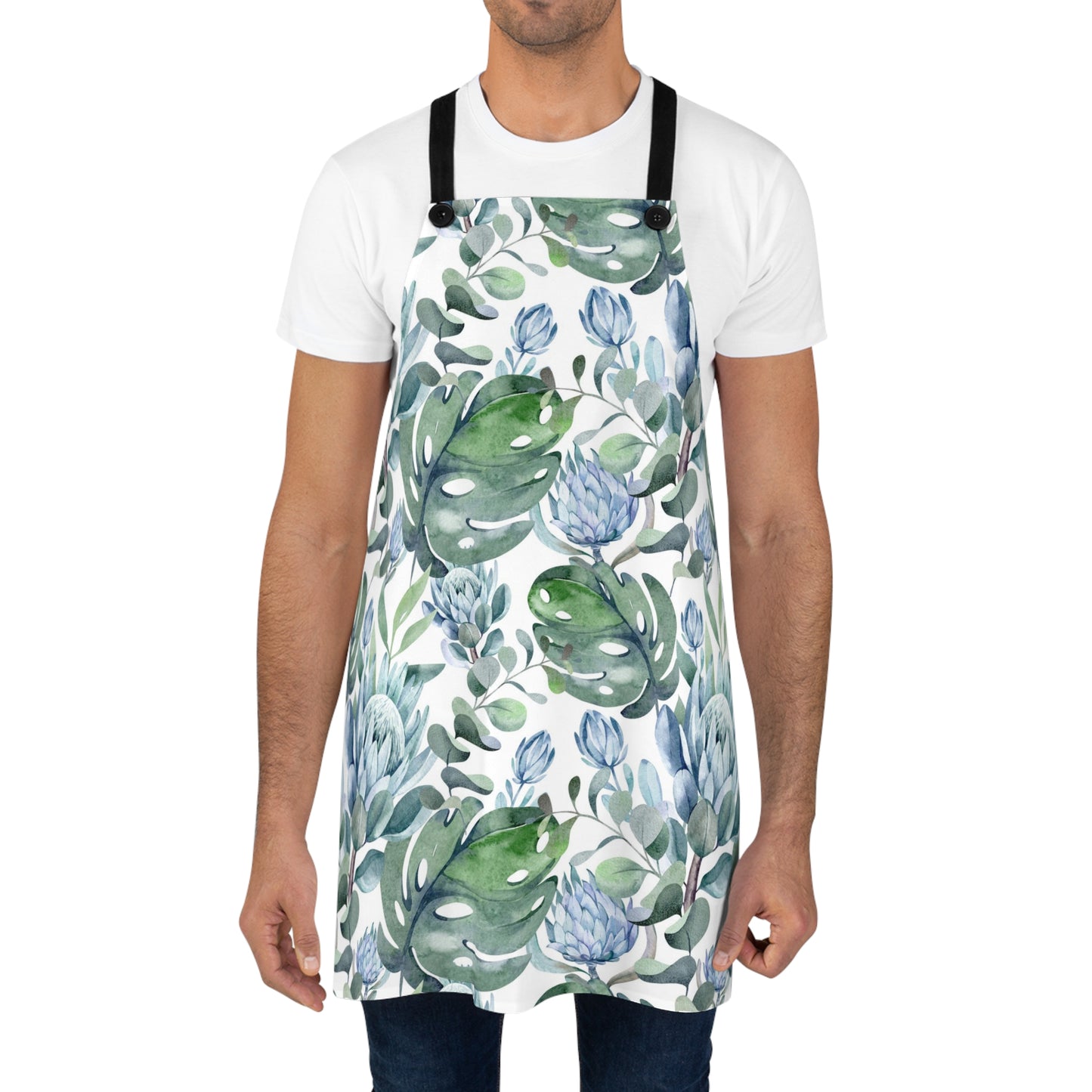 BLUE PROTEA FLOWER Apron, South African apron for ouma, Suid Afrika voorskoot, Botanical apron gift for mom, Hostess gift, Housewarming