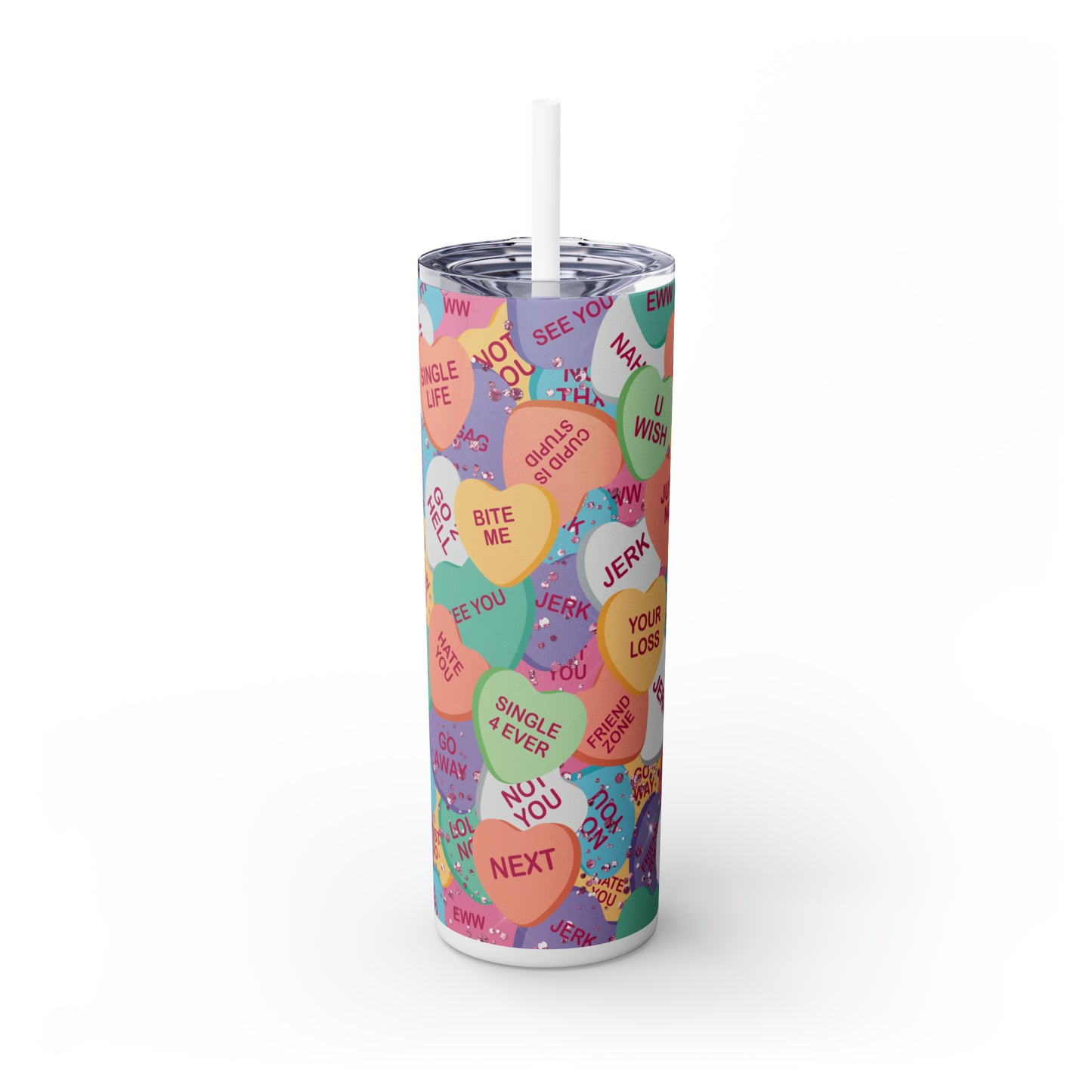 ANTI VALENTINE FUNNY Heart tumbler gift, valentine candy tumbler,
