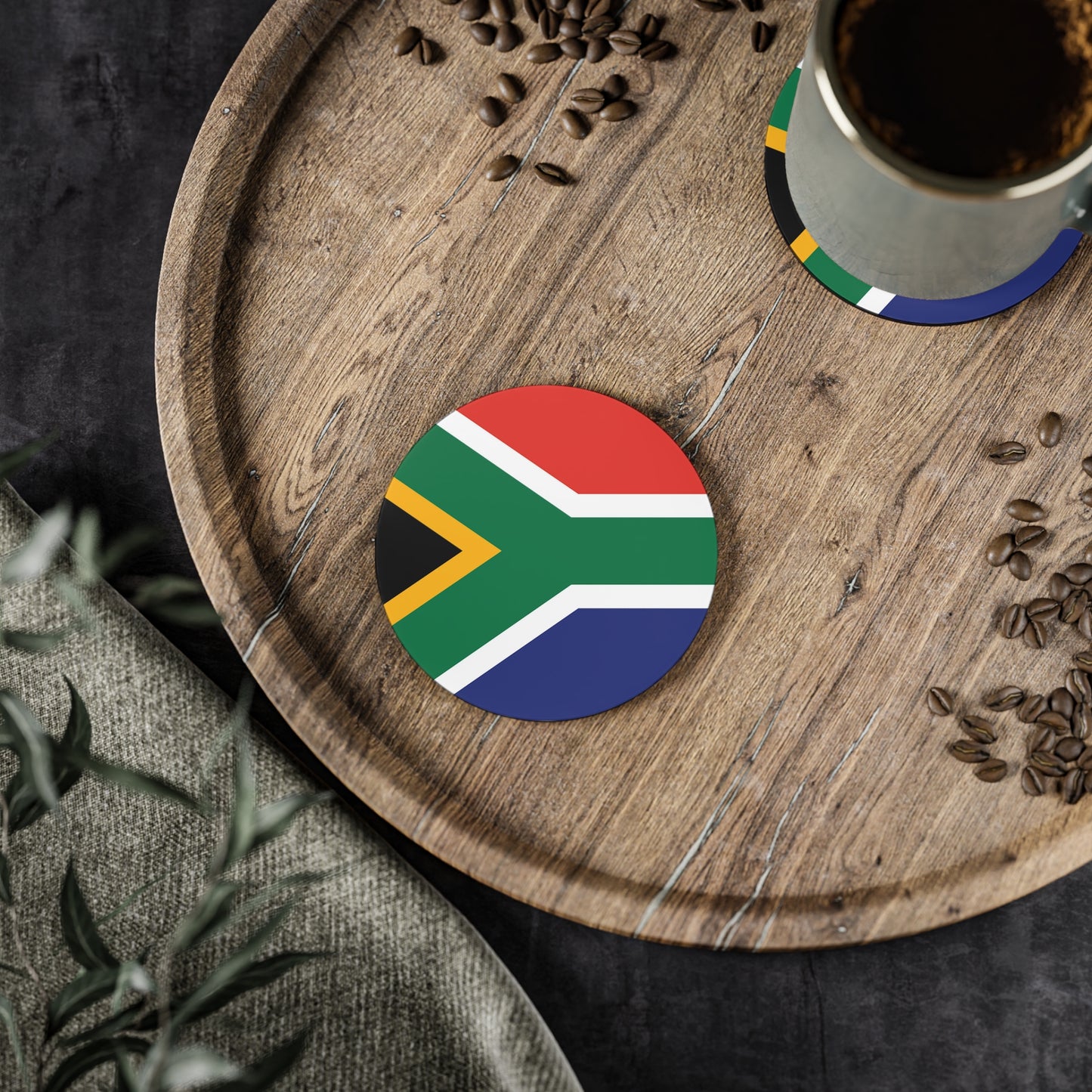 Coasters South Africa Flag (round or square shape)