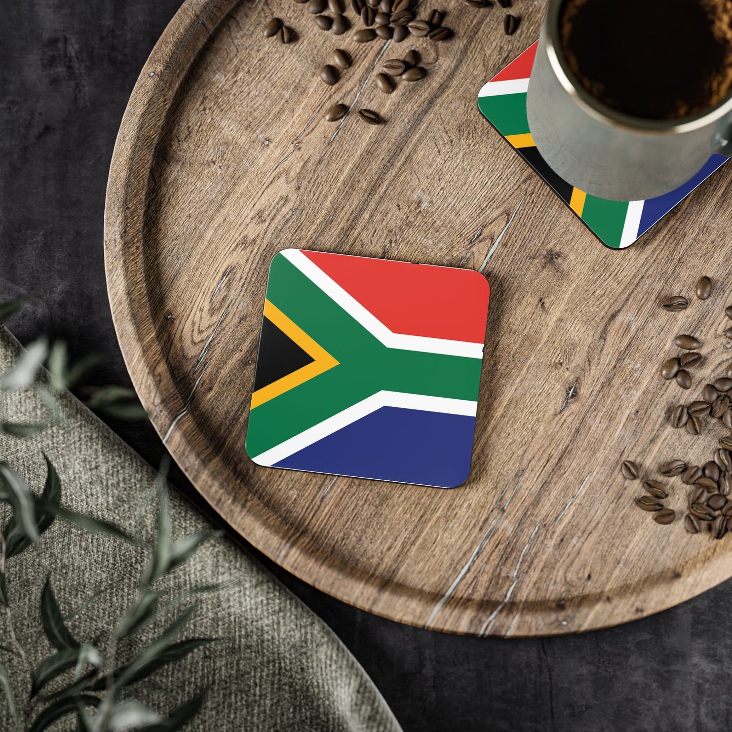 Coasters South Africa Flag (round or square shape)