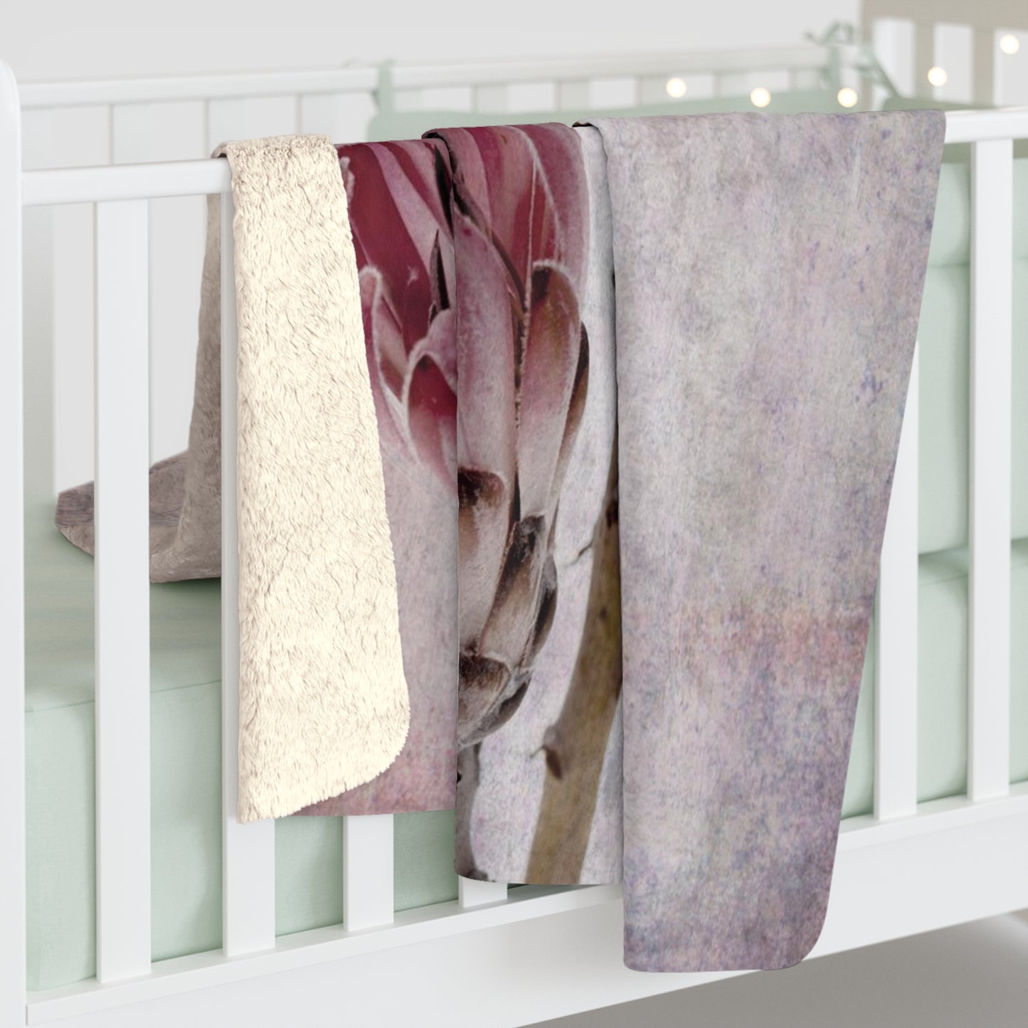 FLORAL PROTEA Cozy Sherpa Fleece Blanket