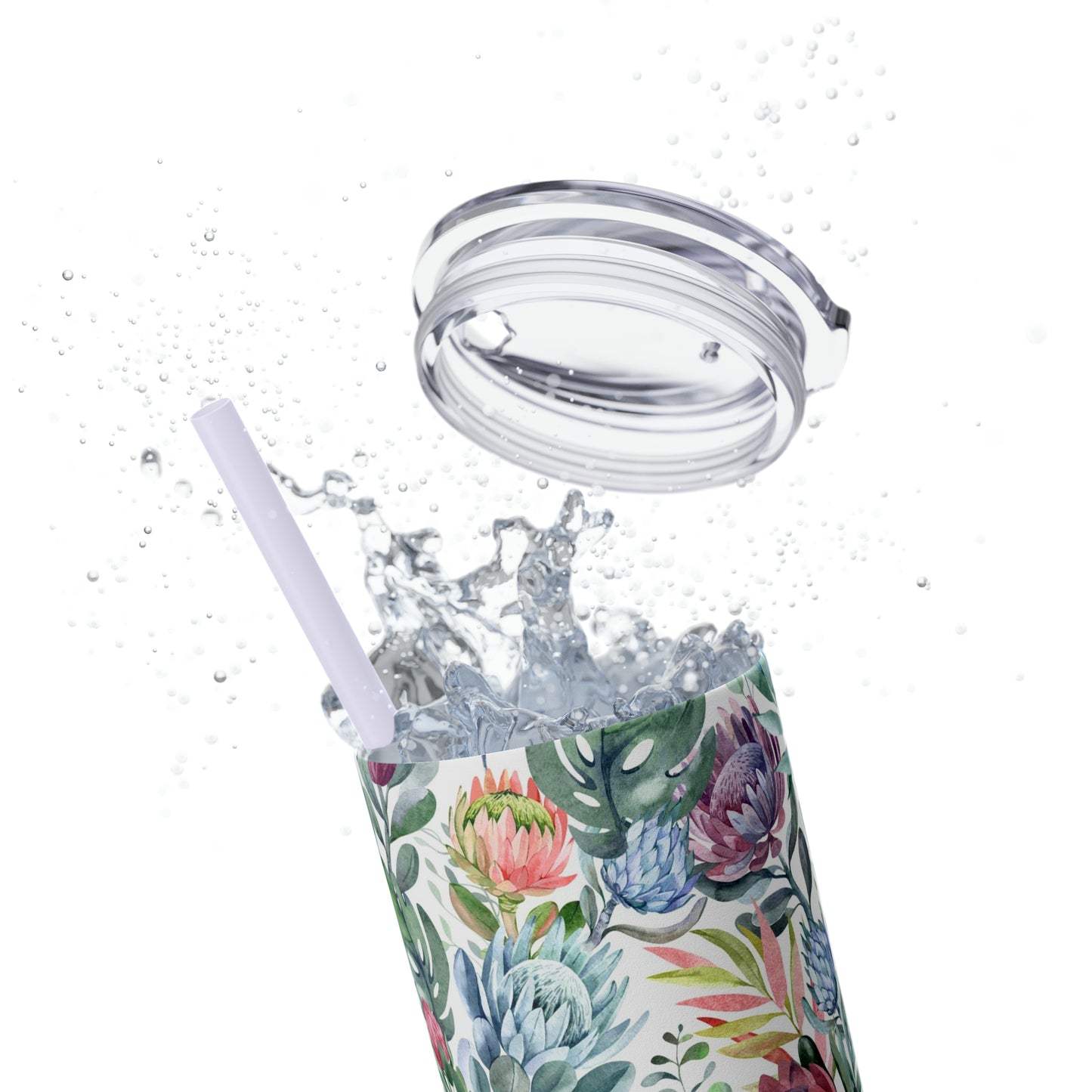 Skinny Tumbler with Straw, 20oz Protea
