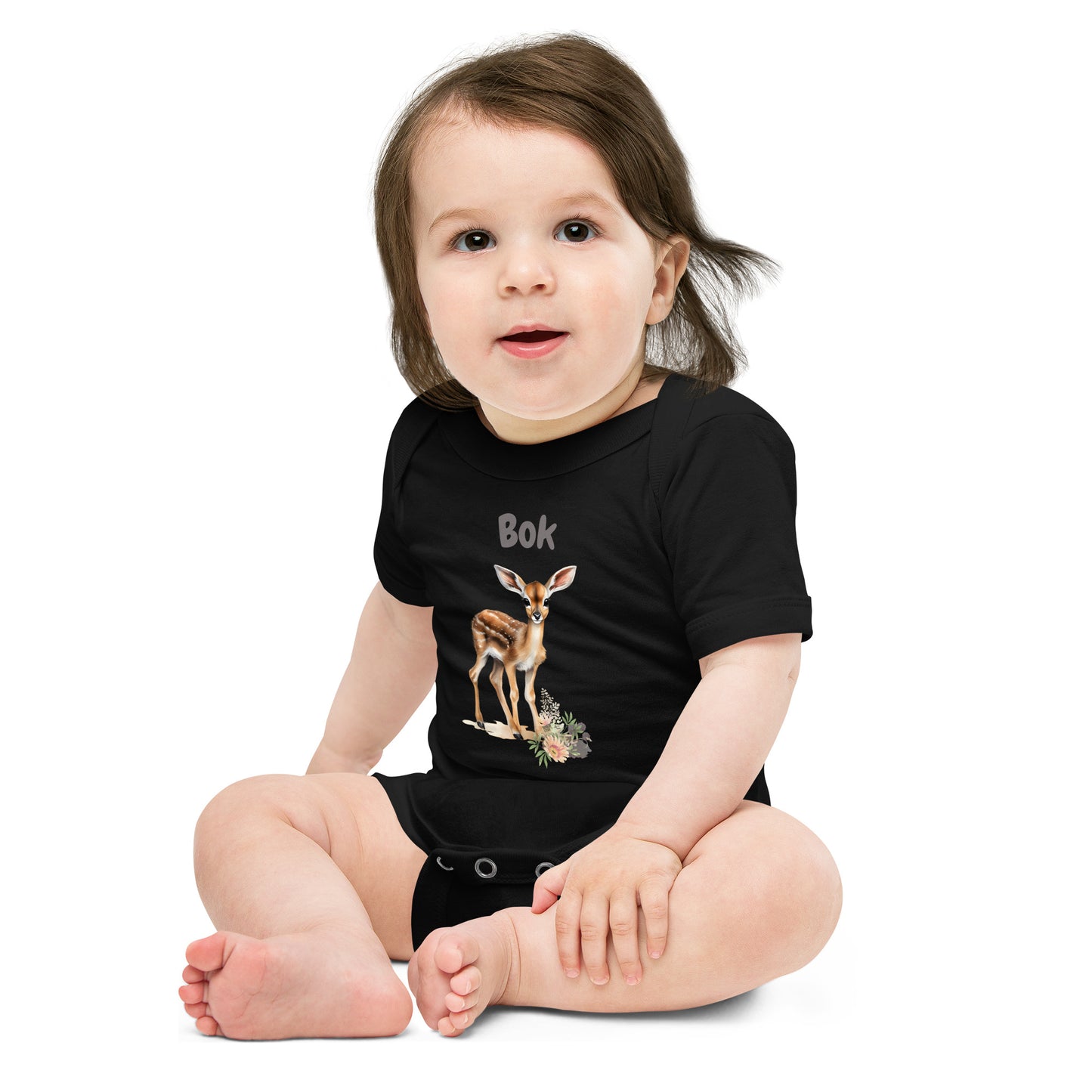 AFRIKAANS BABY Bok one-piece bodysuit, buck babygrow, South Africa baby, Afrikaans new mom gift, Afrikaans baby shower, SAFFA deer baby