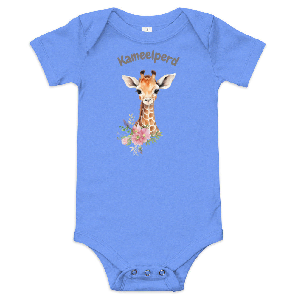 AFRIKAANS BABY Kameelperd one-piece bodysuit, Giraffe babygrow, South Africa baby, Afrikaans new mom gift, Afrikaans baby shower, SAFFA baby