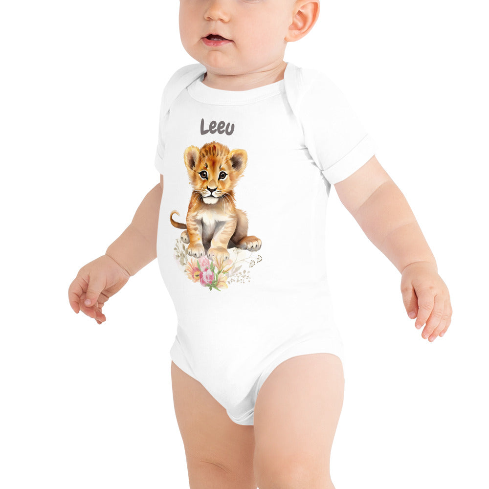 AFRIKAANS BABY Leeu one-piece bodysuit, lion babygrow, South Africa baby, Afrikaans new mom gift, Afrikaans baby shower, SAFFA baby outfit