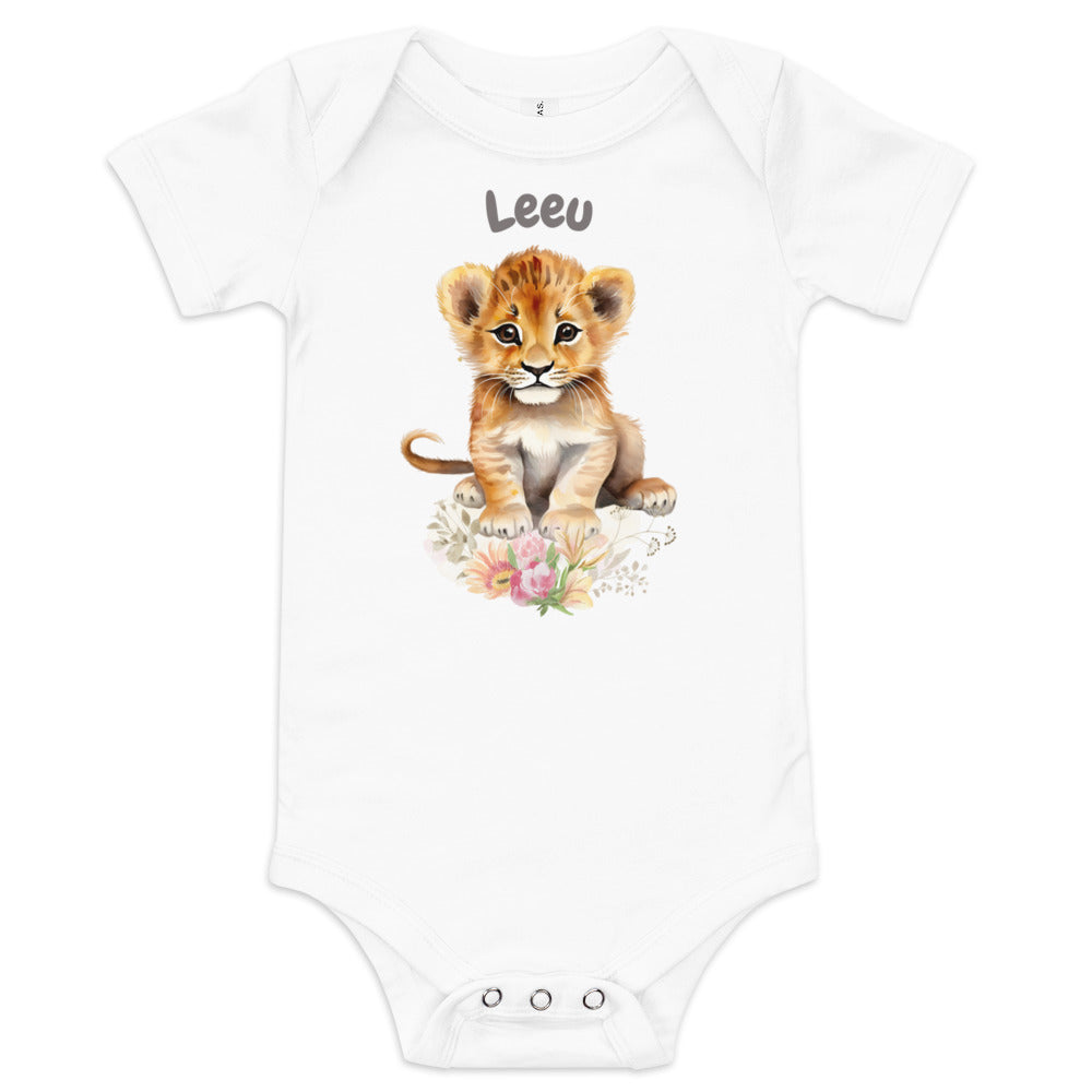 AFRIKAANS BABY Leeu one-piece bodysuit, lion babygrow, South Africa baby, Afrikaans new mom gift, Afrikaans baby shower, SAFFA baby outfit