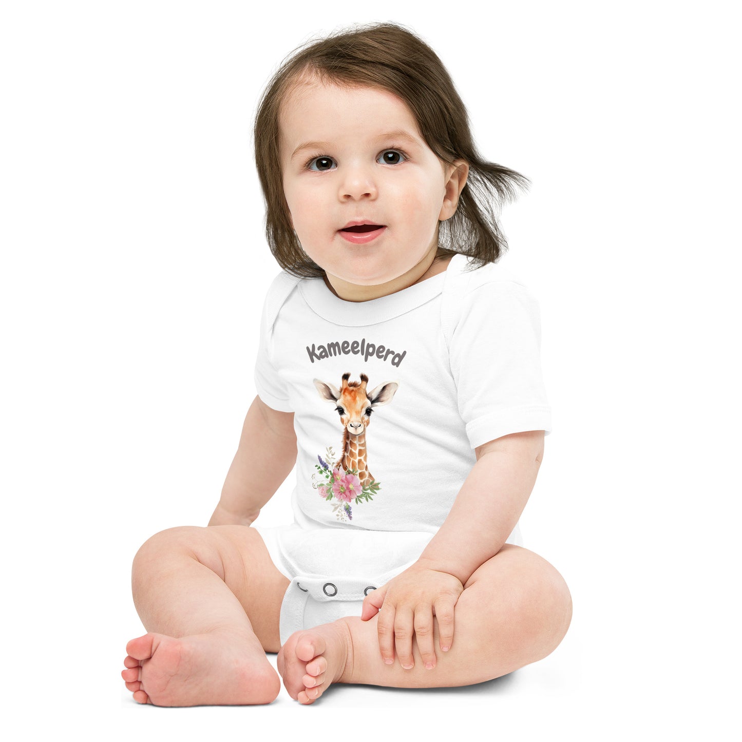 AFRIKAANS BABY Kameelperd one-piece bodysuit, Giraffe babygrow, South Africa baby, Afrikaans new mom gift, Afrikaans baby shower, SAFFA baby