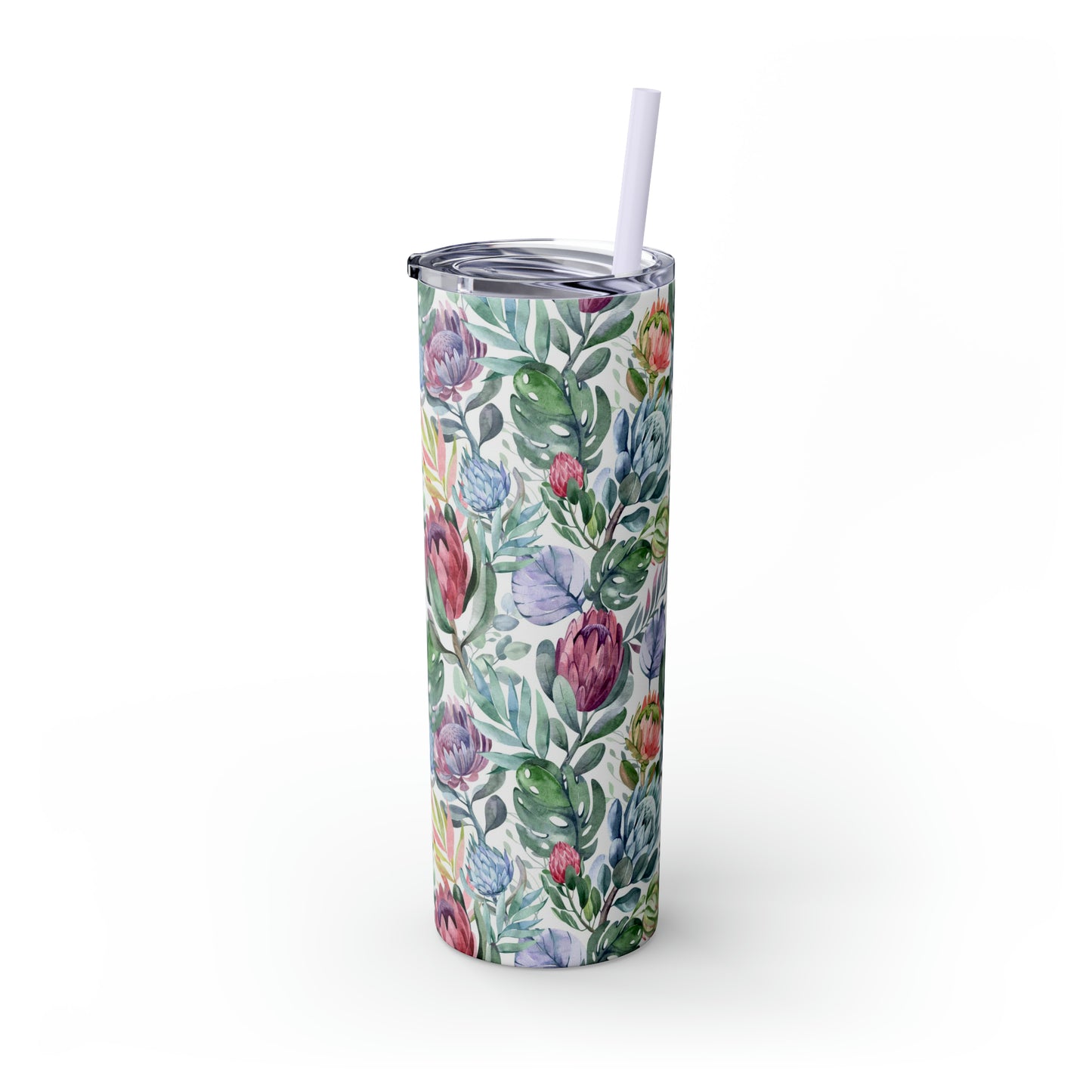 Skinny Tumbler with Straw, 20oz Protea