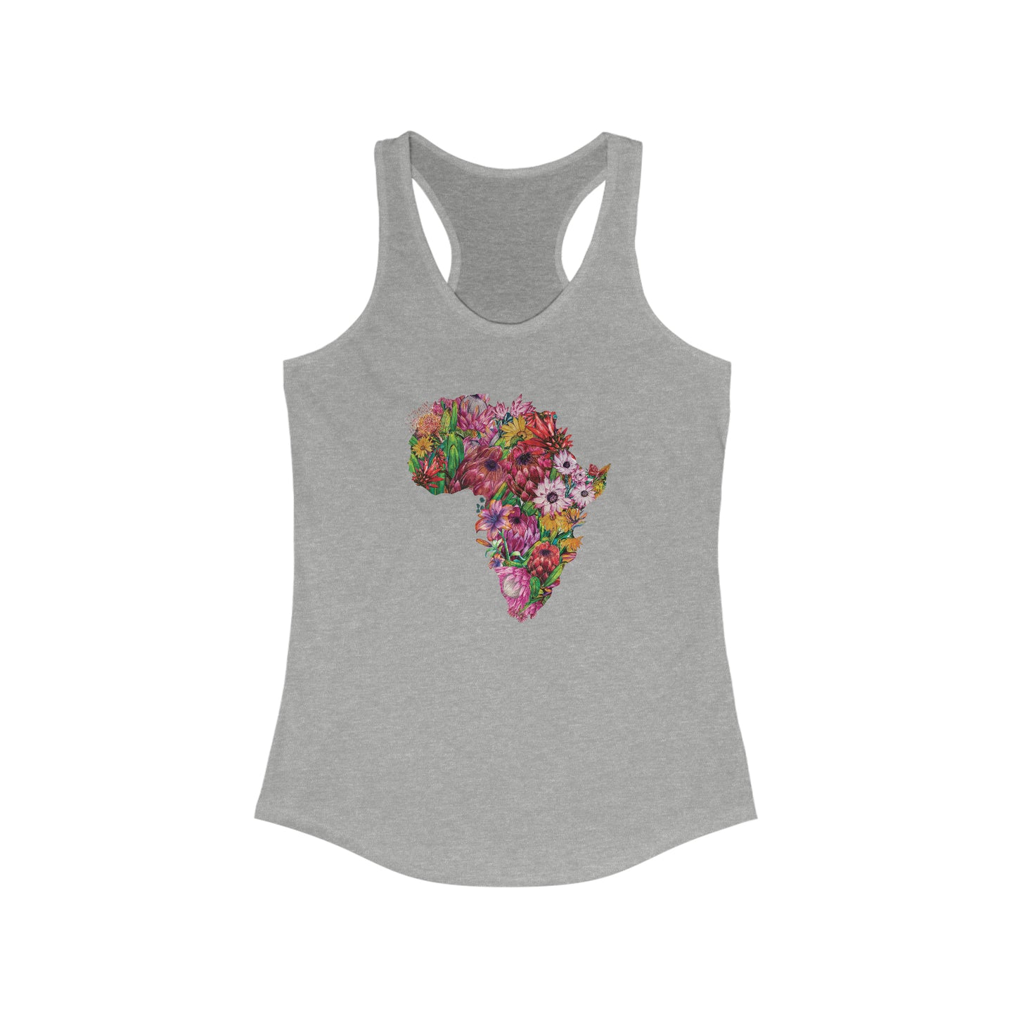 AFRICA PROTEA Racerback Tank shirt, protea flower tee, south africa tshirt for women, africa yoga shirt, africa floral tshirt, africa shirt