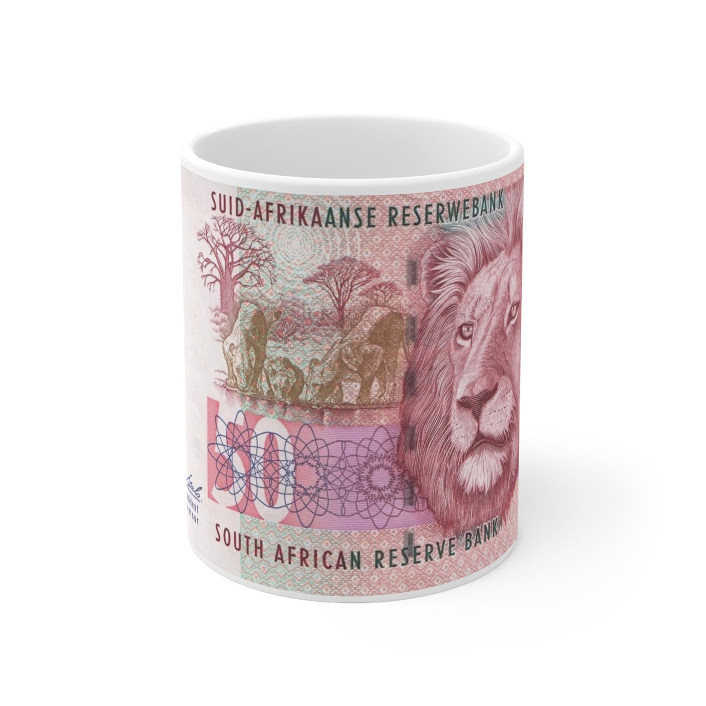 SOUTH AFRICA MONEY Mug, South Africa gift, south african Lion mug, gift for south african, south africa house warming gift, African Lion Mug