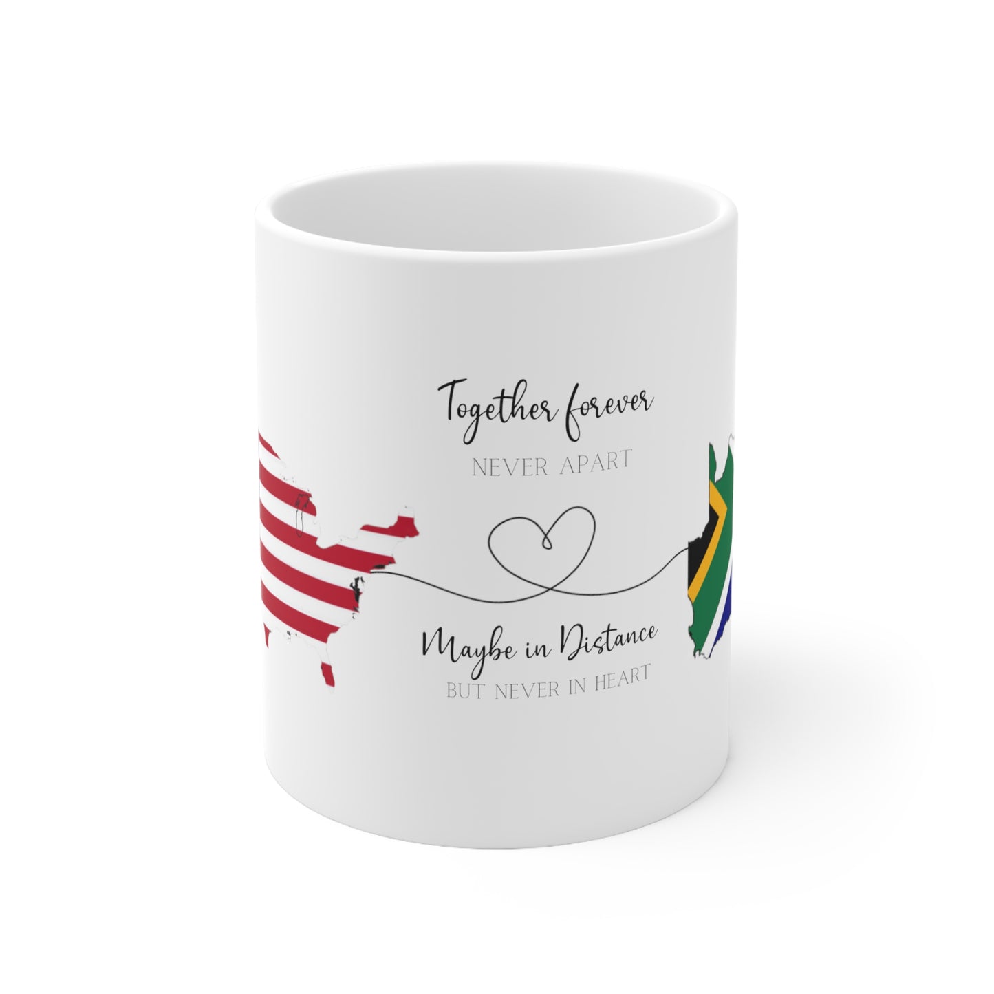 SOUTH AFRICA to USA map Mug, South Africa home mug, south africa usa gift, south african gift for him, South africa american gift for her