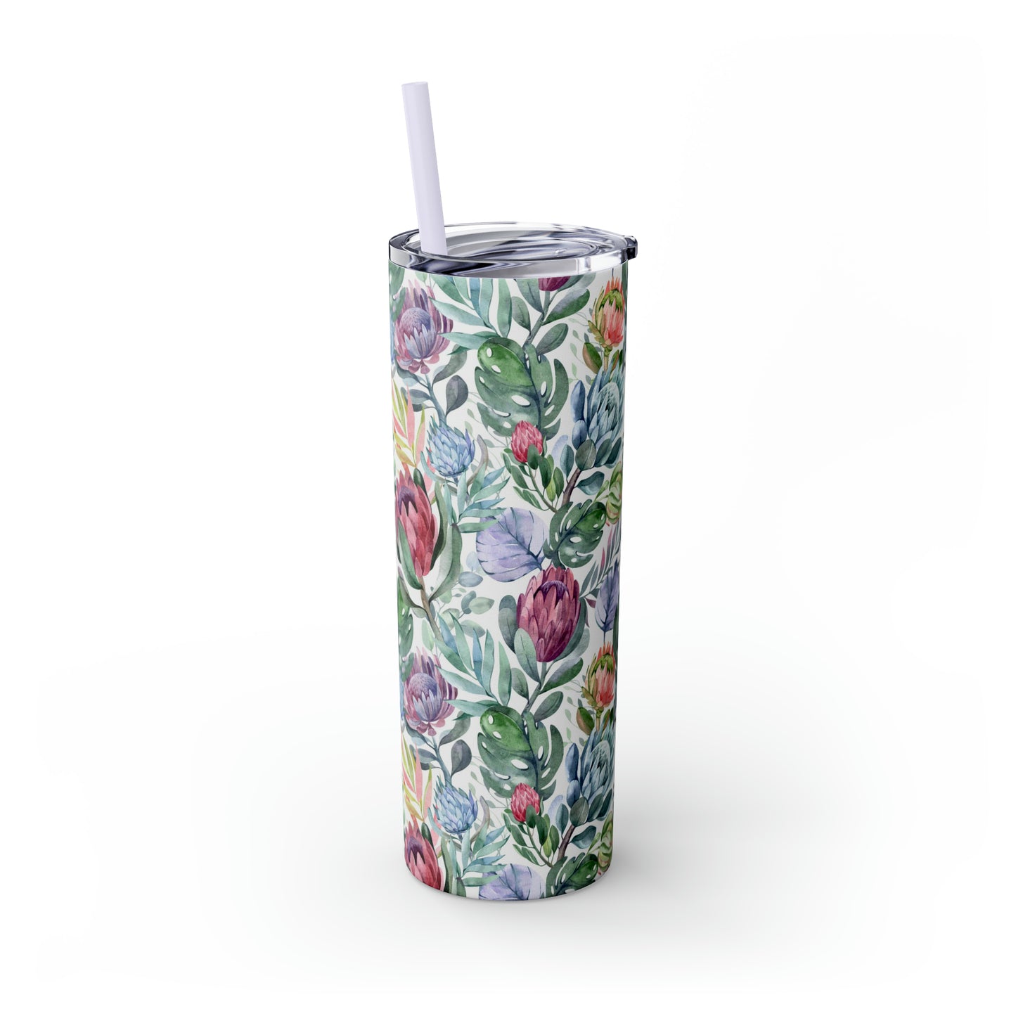 Skinny Tumbler with Straw, 20oz Protea