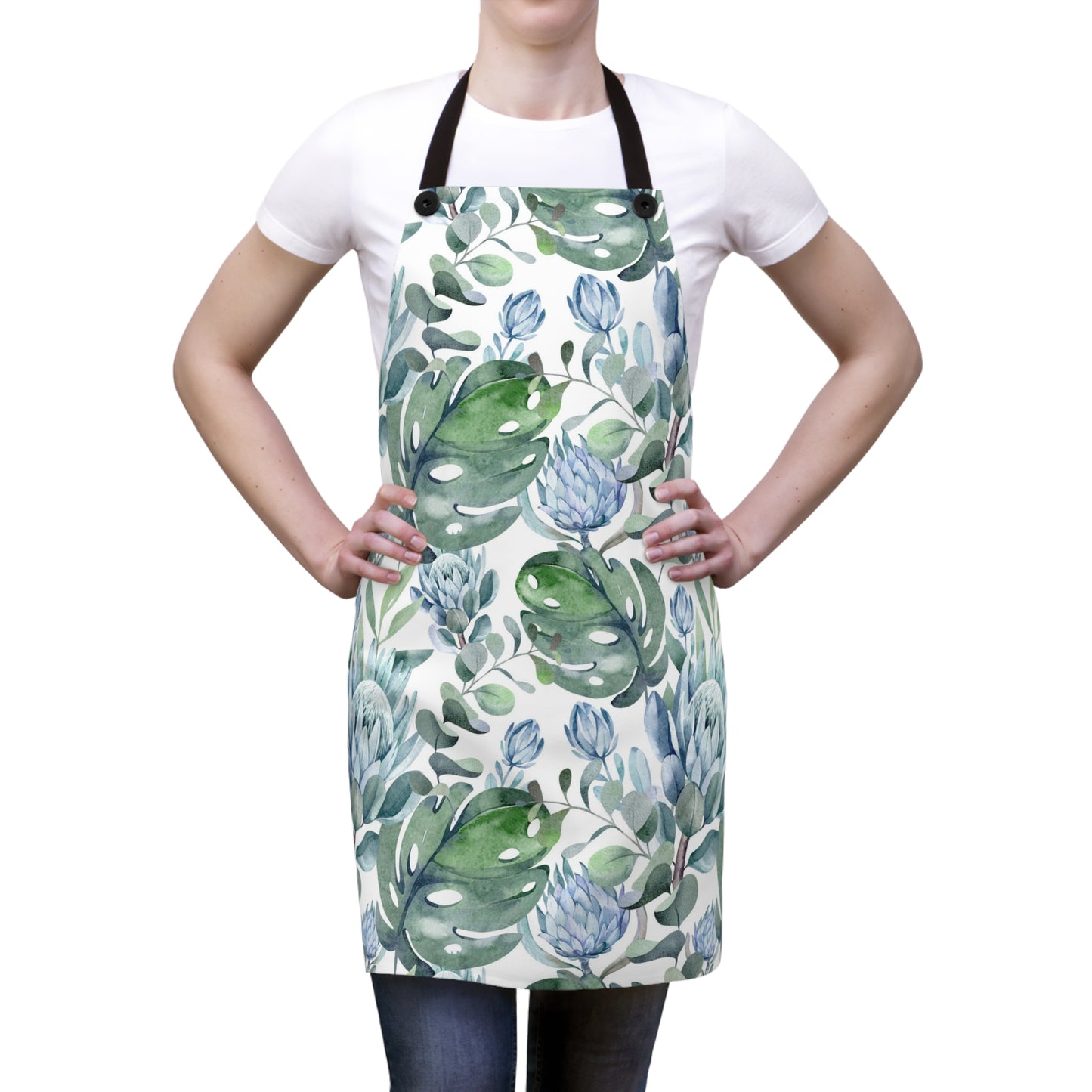 BLUE PROTEA FLOWER Apron, South African apron for ouma, Suid Afrika voorskoot, Botanical apron gift for mom, Hostess gift, Housewarming