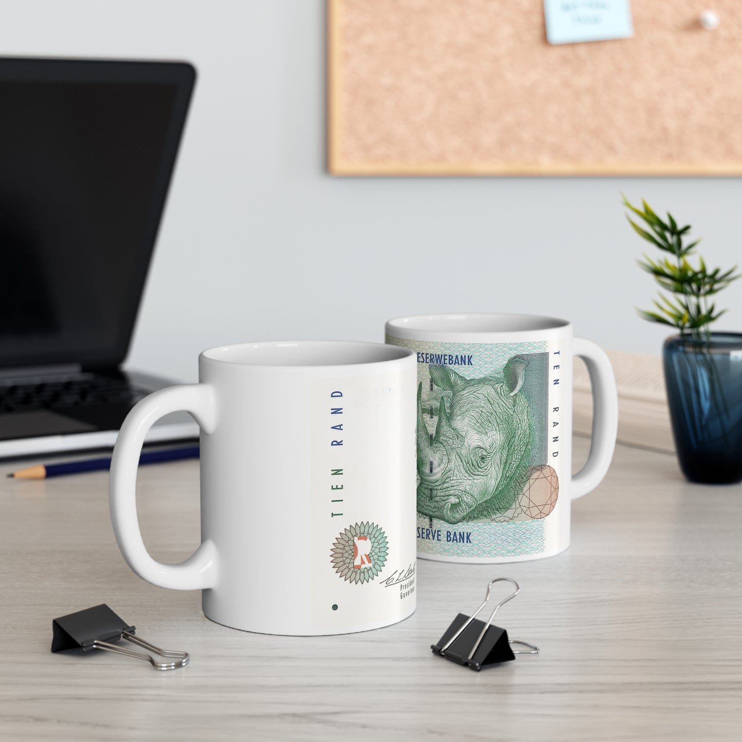 SOUTH AFRICA MONEY Mug, South Africa gift, south african Rhino mug, gift for south african, south africa house warming gift, Rhinoceros mug