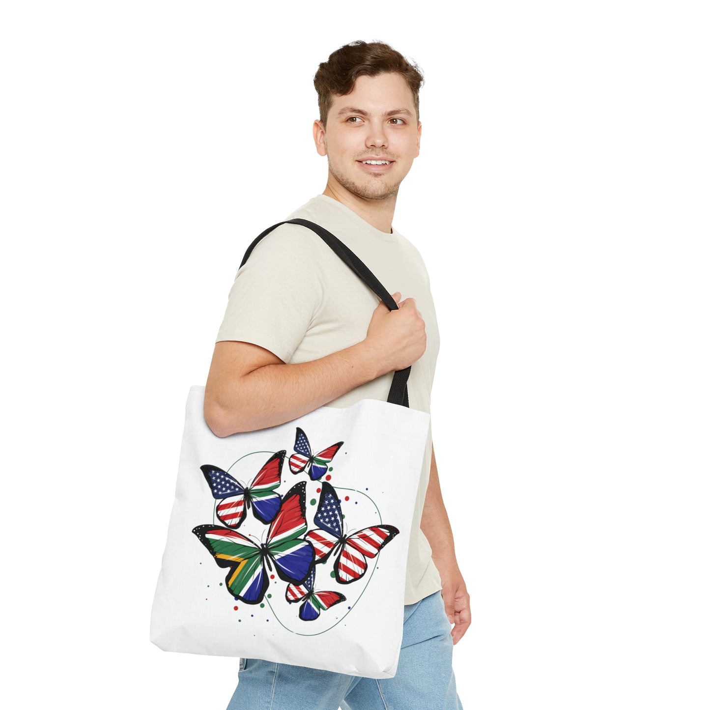 Tote Bag Butterfly South Africa Usa Flag