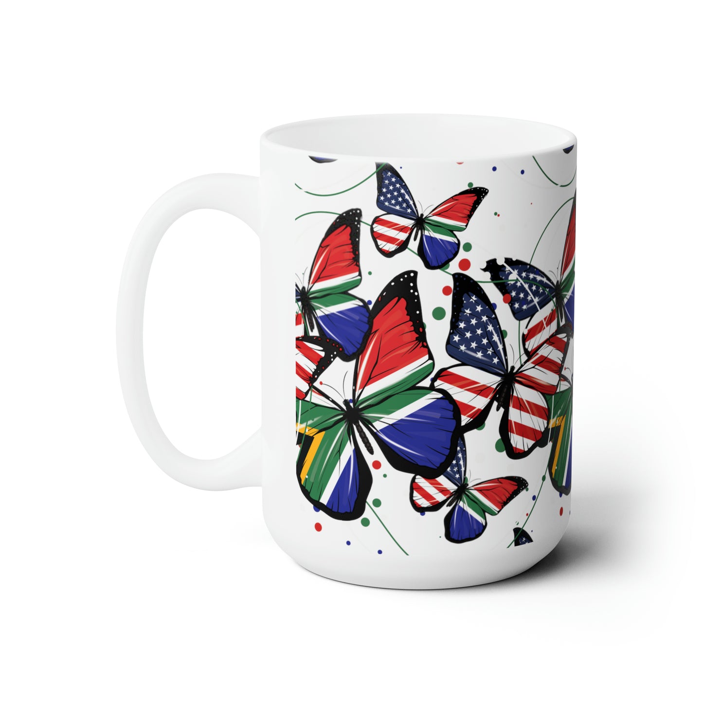 South Africa coffee mug, South Africa flag gift for south african, half south african half american gift