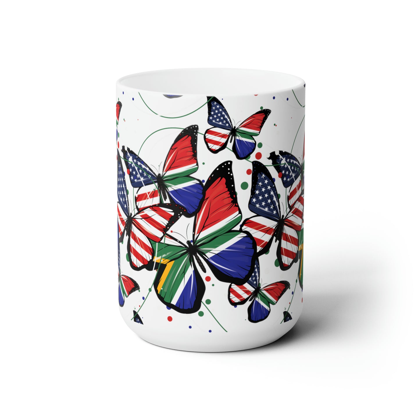 South Africa coffee mug, South Africa flag gift for south african, half south african half american gift