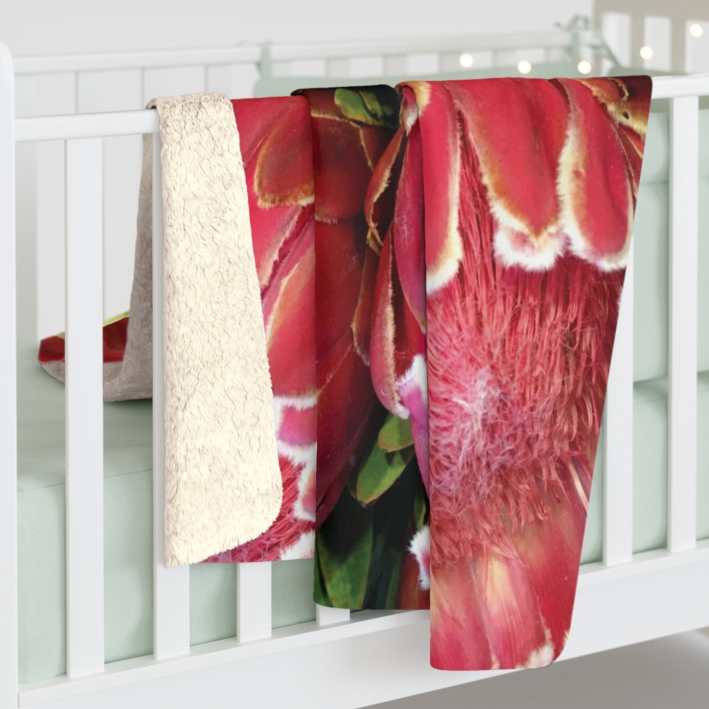 FLORAL PROTEA Cozy Sherpa Fleece Blanket