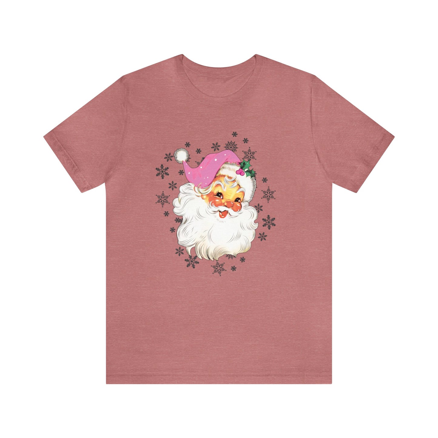 PINK SANTA Shirt, Vintage Santa tee, Retro Pink Santa tshirt, Classic Christmas T-shirt, gift for Women, pink xmas, Santa t-shirt