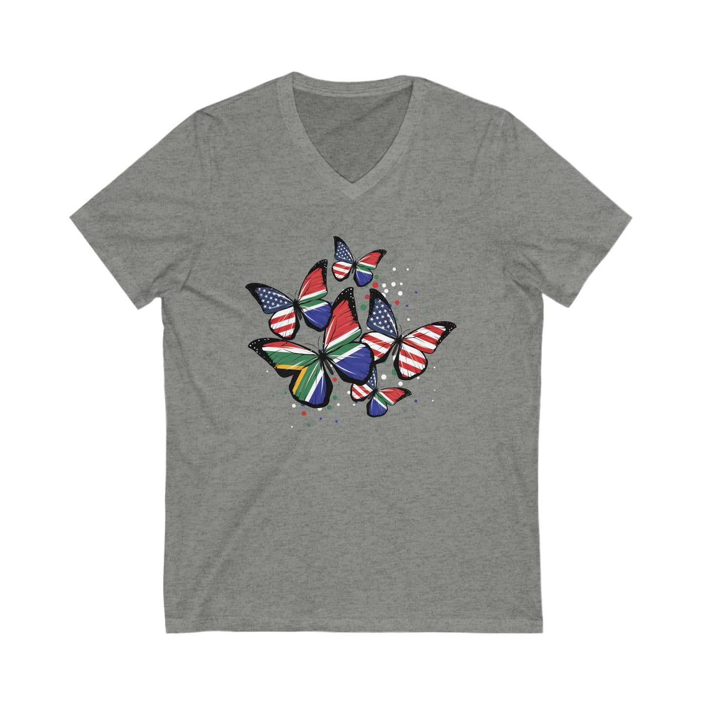 SOUTH AFRICA FLAG V-Neck Shirt, South Africa tshirt,  South african flag Bella & Canvas tee