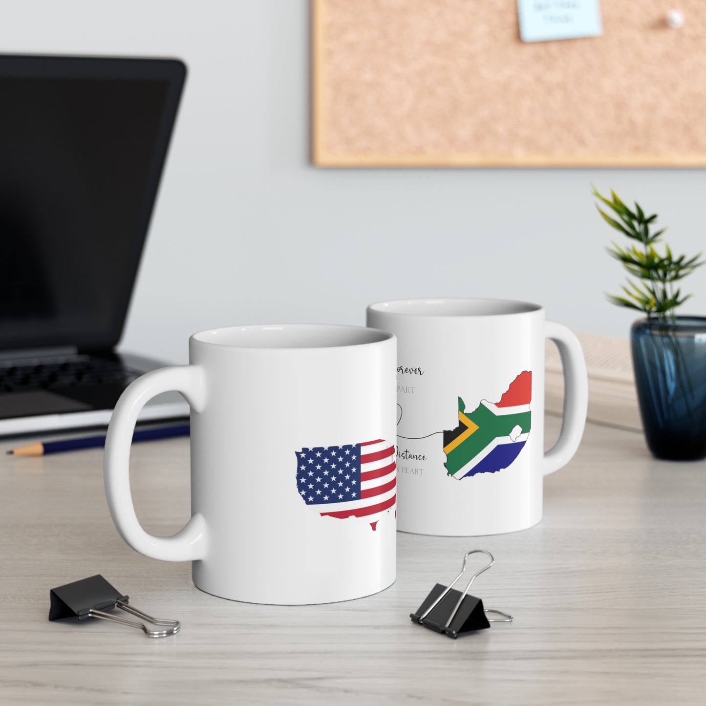 SOUTH AFRICA to USA map Mug, South Africa home mug, south africa usa gift, south african gift for him, South africa american gift for her