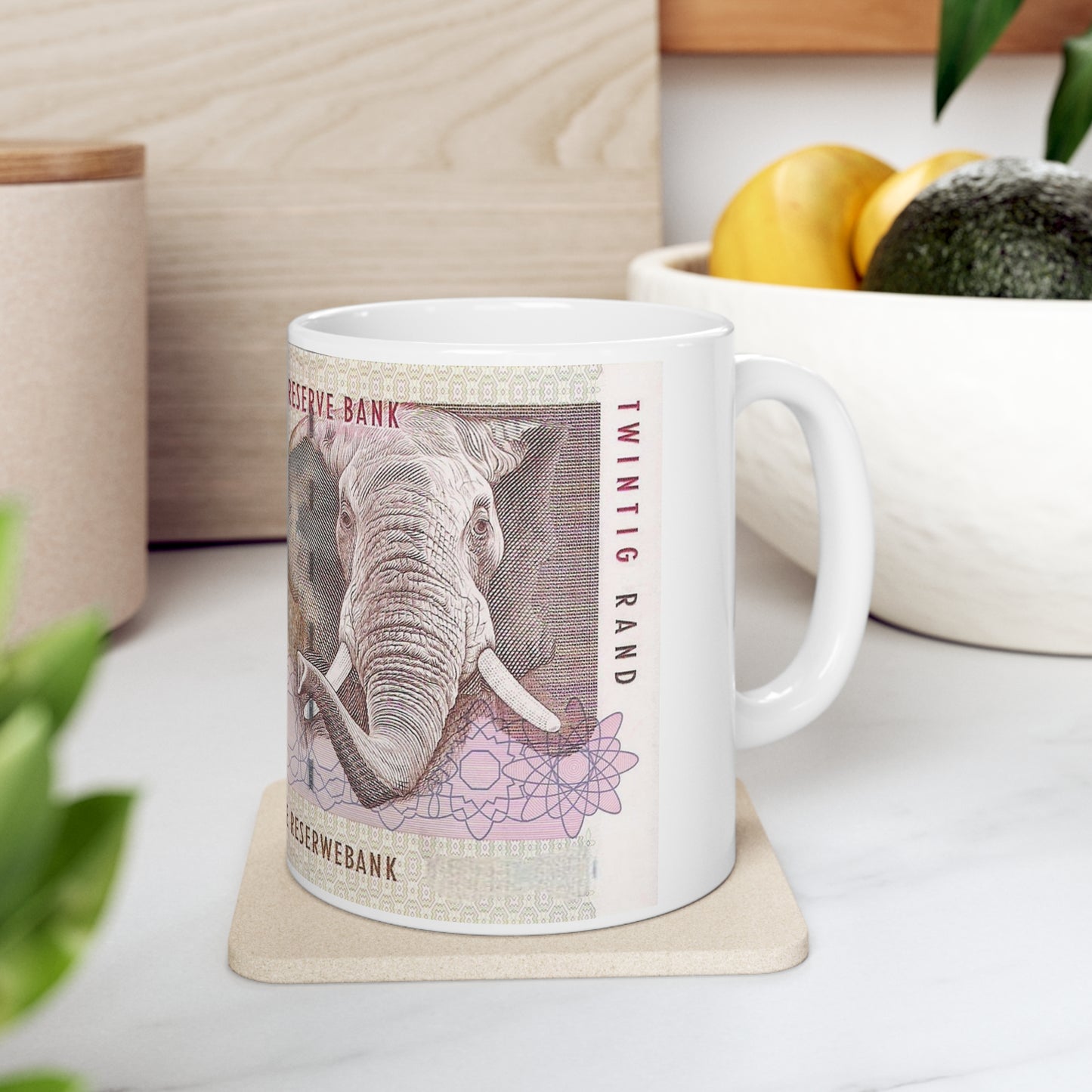 SOUTH AFRICA MONEY Mug, South Africa gift, south african elephant mug, gift for south african, south africa house warming gift