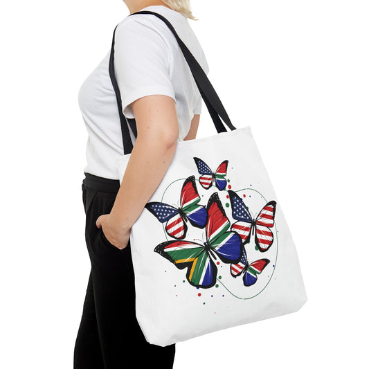 Tote Bag Butterfly South Africa Usa Flag