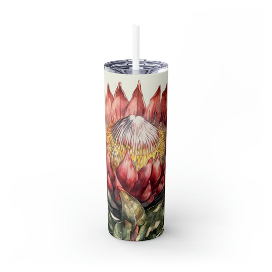 Skinny Tumbler with Straw, 20oz Protea