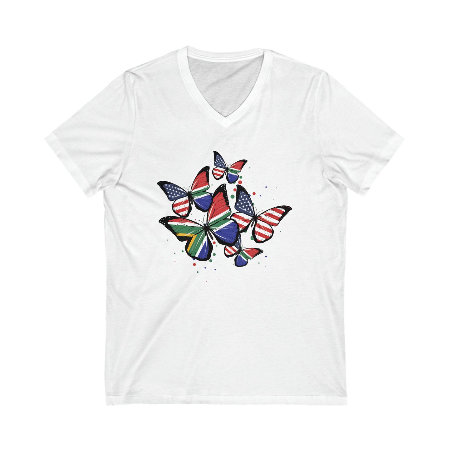 SOUTH AFRICA FLAG V-Neck Shirt, South Africa tshirt,  South african flag Bella & Canvas tee