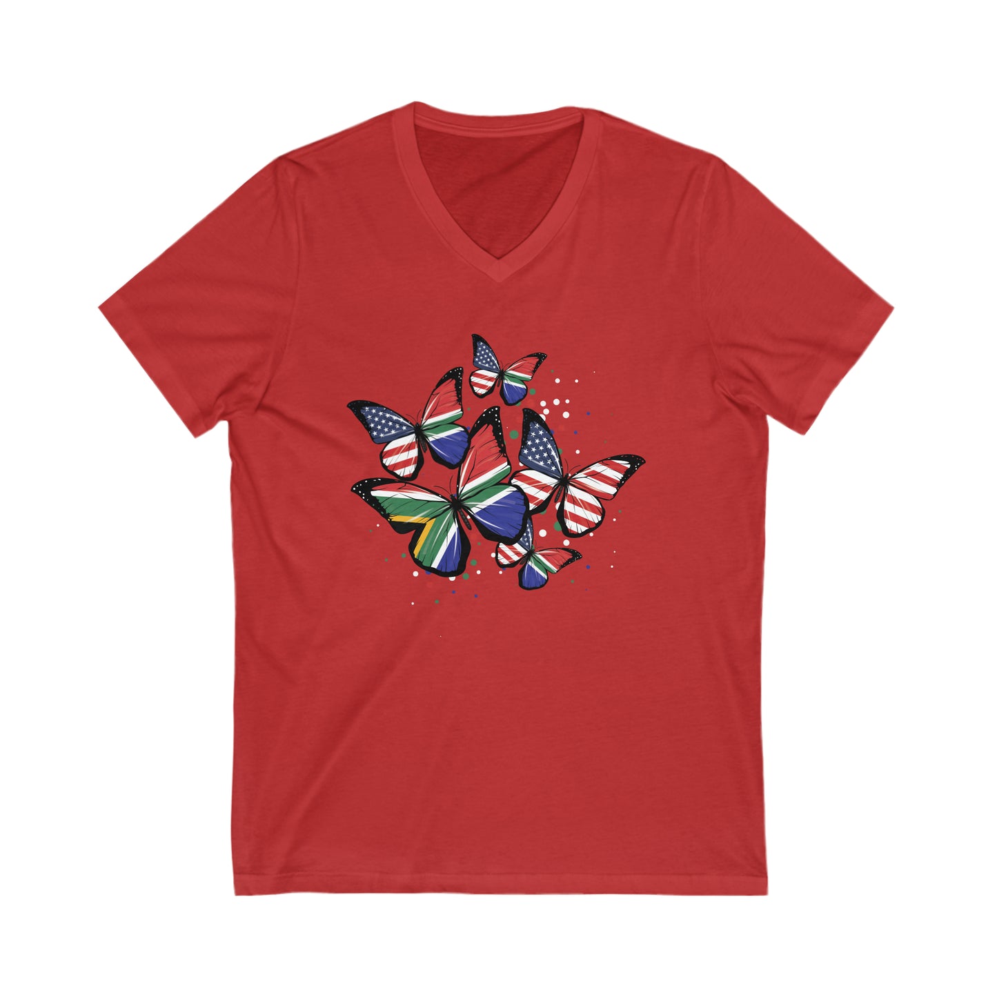 SOUTH AFRICA FLAG V-Neck Shirt, South Africa tshirt,  South african flag Bella & Canvas tee