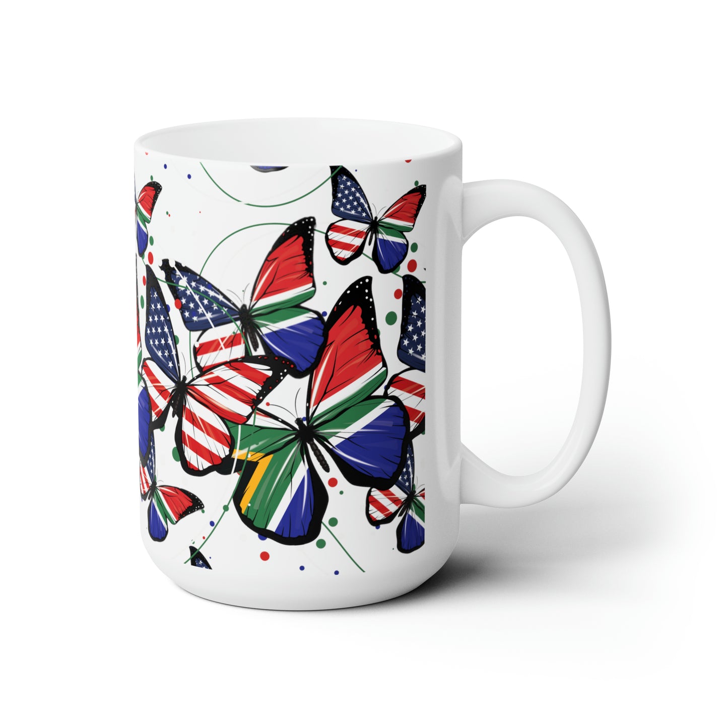 South Africa coffee mug, South Africa flag gift for south african, half south african half american gift