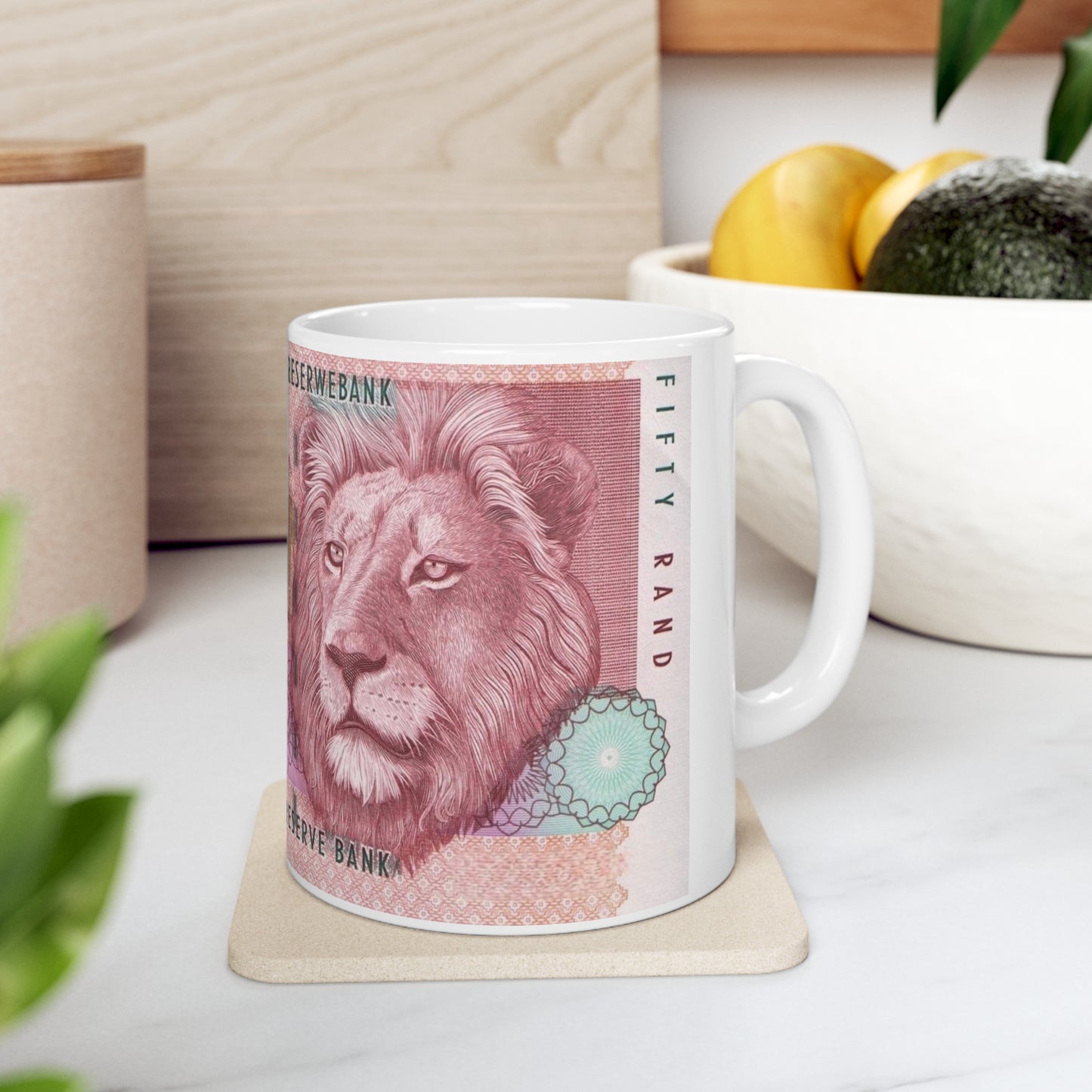 SOUTH AFRICA MONEY Mug, South Africa gift, south african Lion mug, gift for south african, south africa house warming gift, African Lion Mug