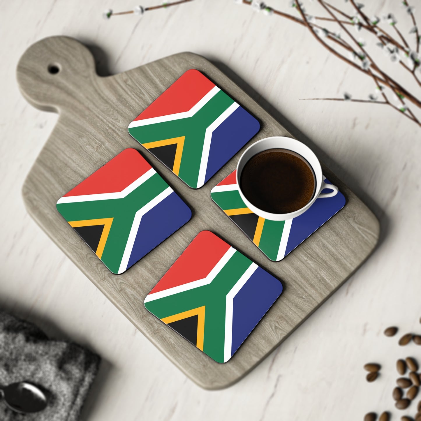 Coasters South Africa Flag (round or square shape)