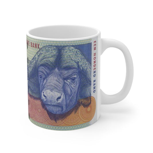 SOUTH AFRICA MONEY Mug, South Africa gift, south african Cape Buffalo mug, gift for south african, south africa house warming gift,