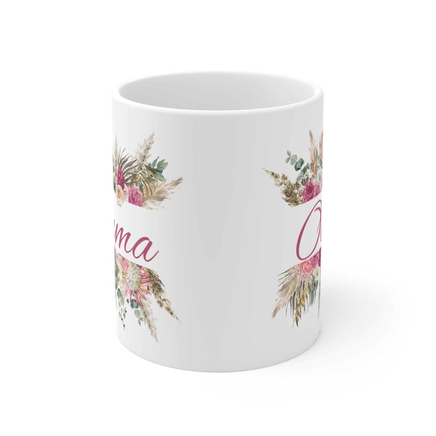 OUMA PROTEA FLOWER mug, suikerbos mug for Ouma, South Africa sugarbush mug, saffa ouma gift, Suid Afrika Afrikaans mug, south african gift