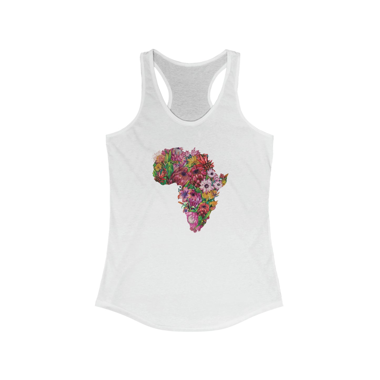 AFRICA PROTEA Racerback Tank shirt, protea flower tee, south africa tshirt for women, africa yoga shirt, africa floral tshirt, africa shirt