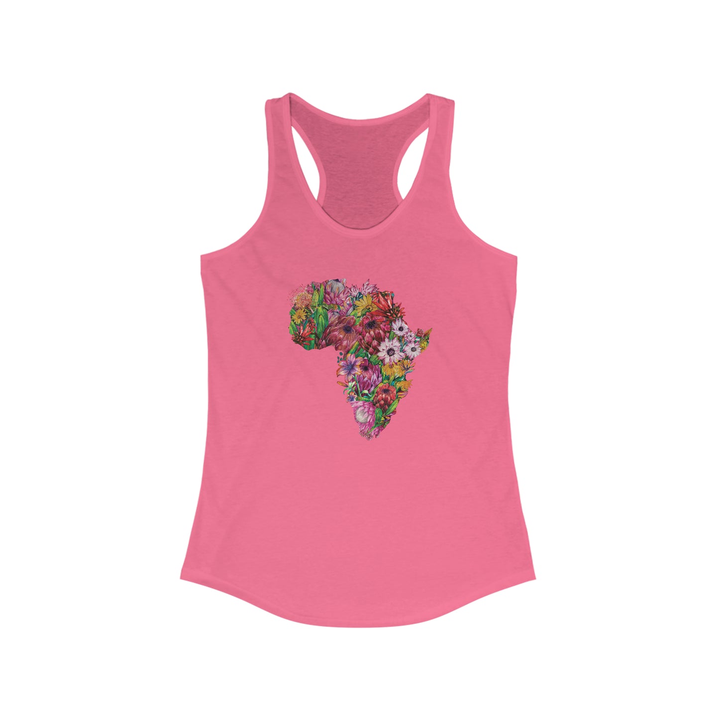 AFRICA PROTEA Racerback Tank shirt, protea flower tee, south africa tshirt for women, africa yoga shirt, africa floral tshirt, africa shirt