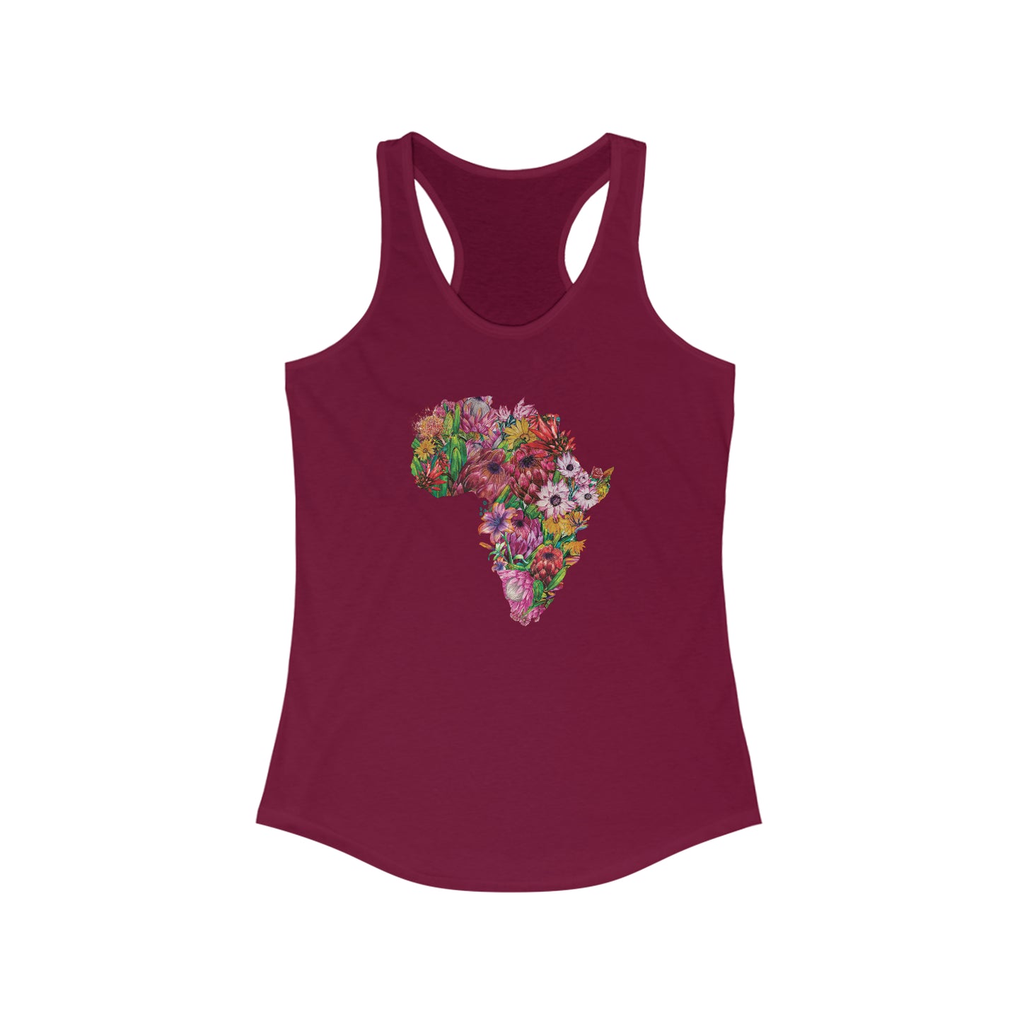 AFRICA PROTEA Racerback Tank shirt, protea flower tee, south africa tshirt for women, africa yoga shirt, africa floral tshirt, africa shirt