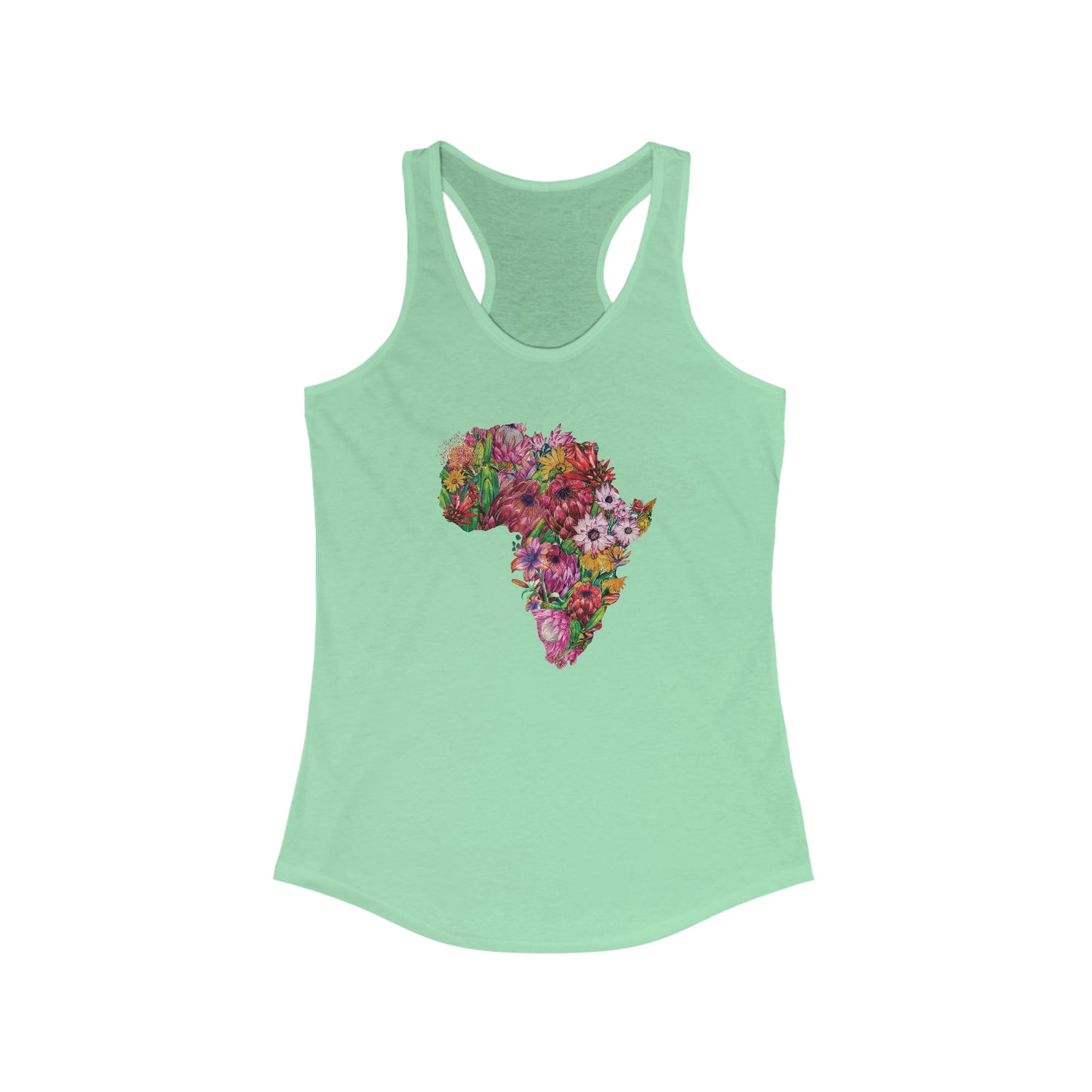 AFRICA PROTEA Racerback Tank shirt, protea flower tee, south africa tshirt for women, africa yoga shirt, africa floral tshirt, africa shirt