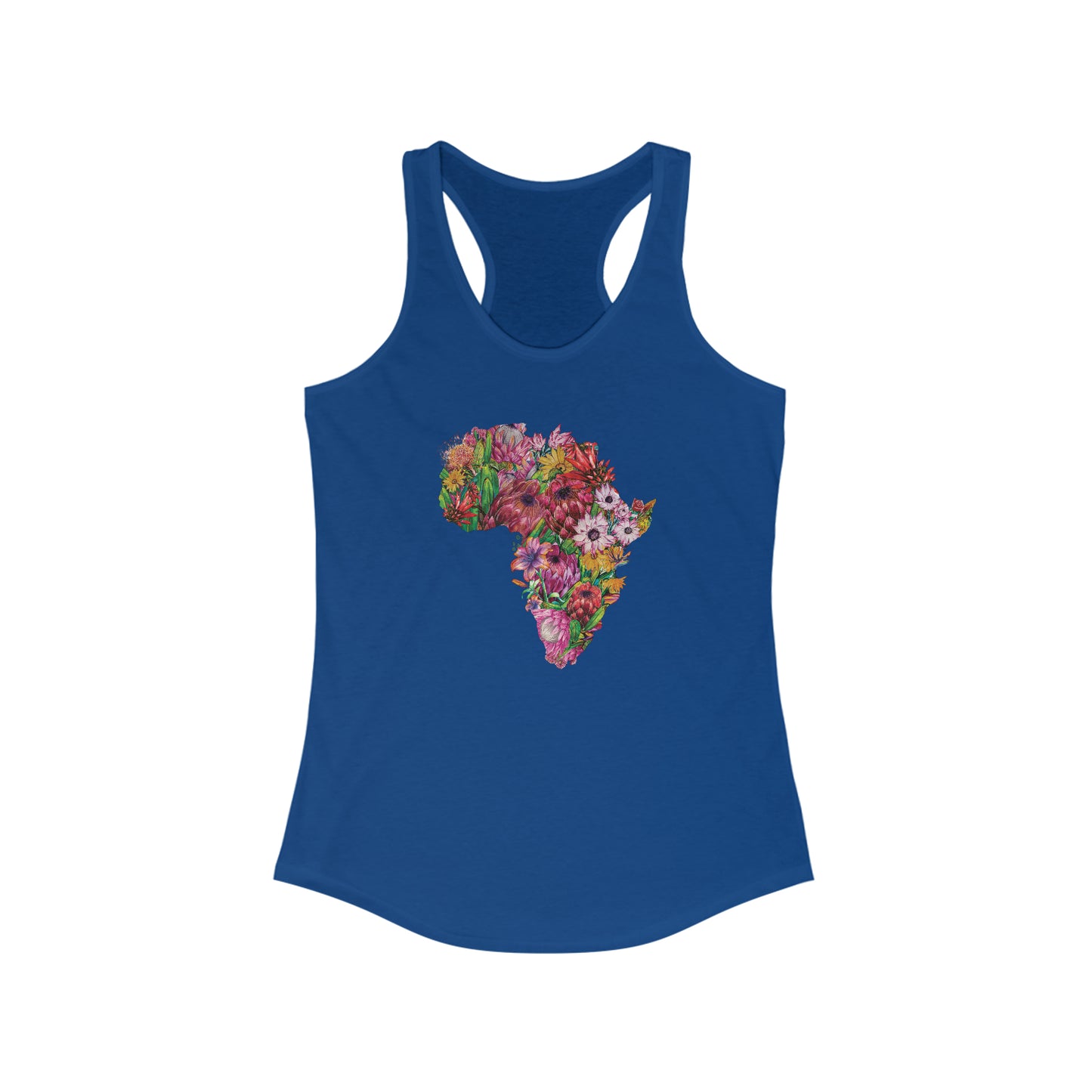 AFRICA PROTEA Racerback Tank shirt, protea flower tee, south africa tshirt for women, africa yoga shirt, africa floral tshirt, africa shirt