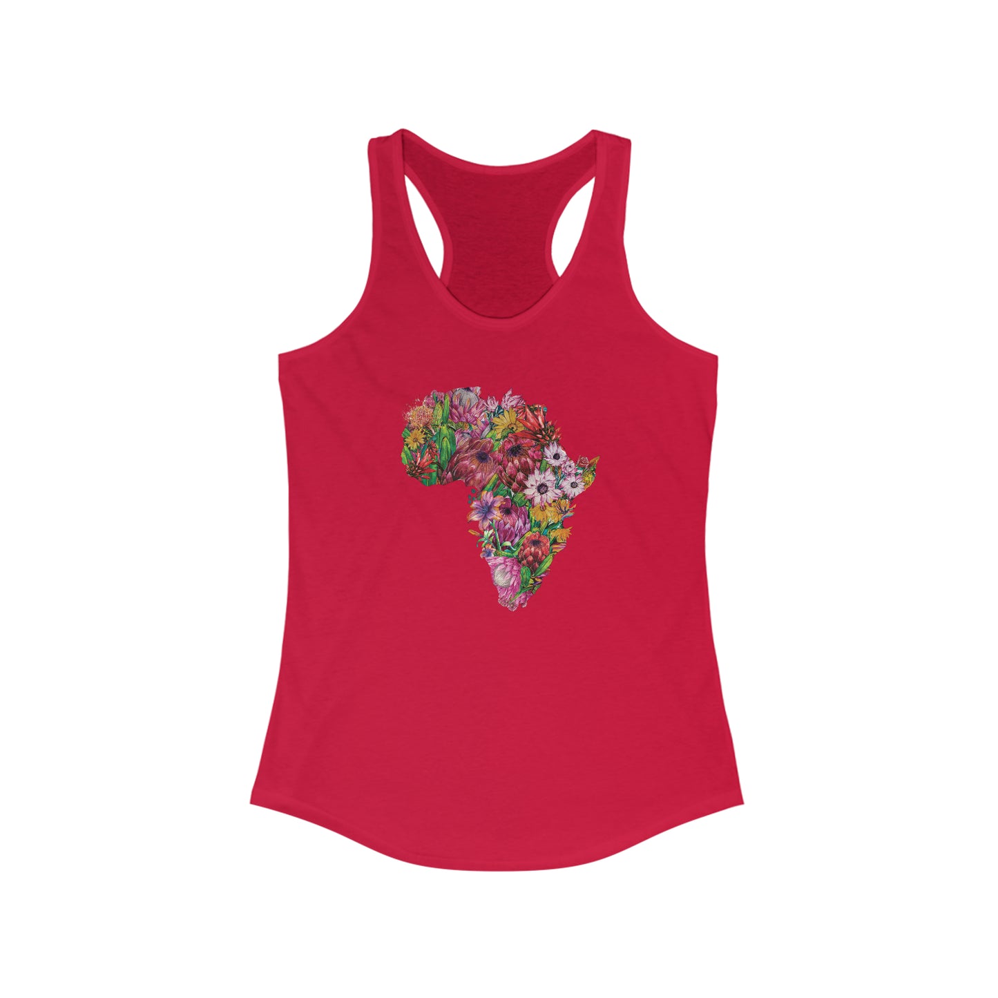 AFRICA PROTEA Racerback Tank shirt, protea flower tee, south africa tshirt for women, africa yoga shirt, africa floral tshirt, africa shirt