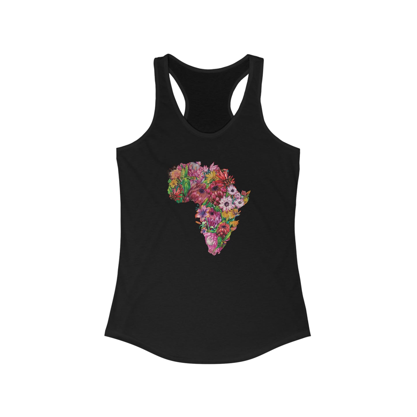 AFRICA PROTEA Racerback Tank shirt, protea flower tee, south africa tshirt for women, africa yoga shirt, africa floral tshirt, africa shirt