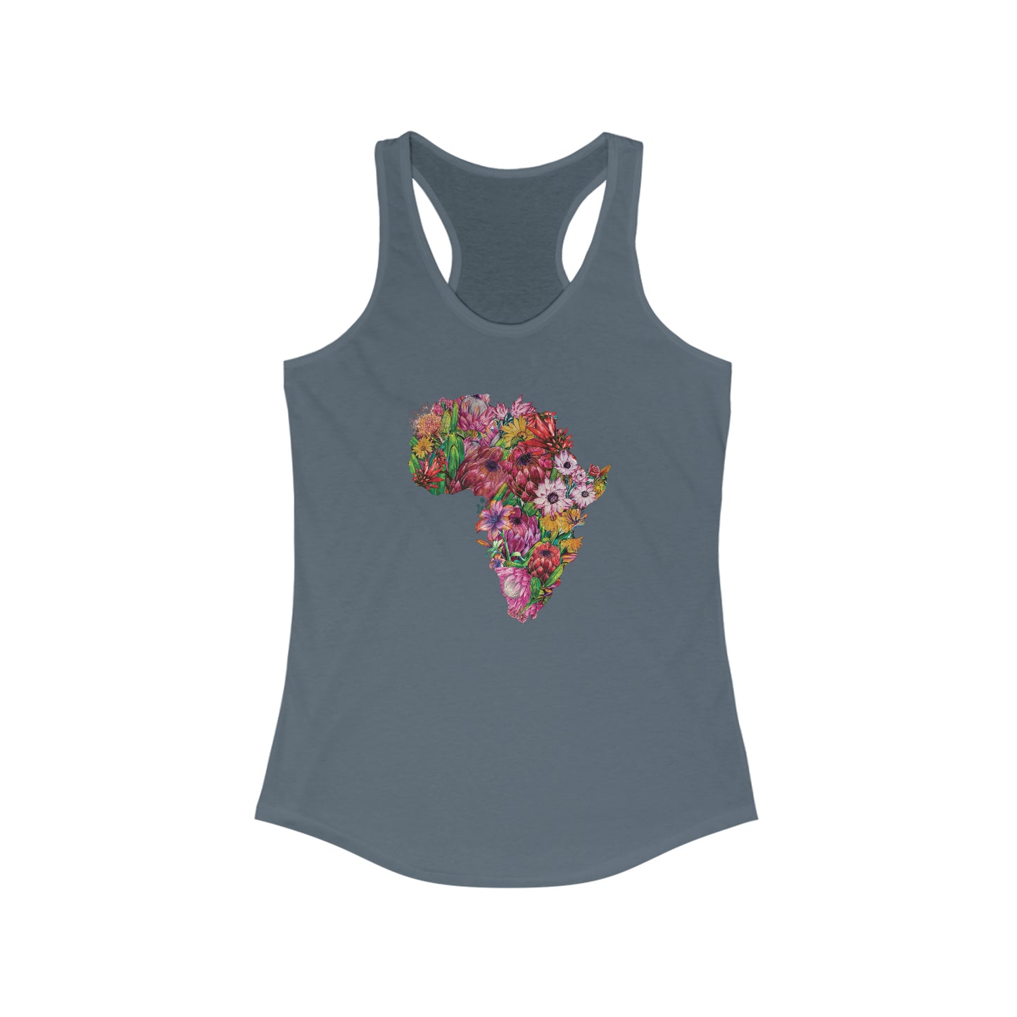 AFRICA PROTEA Racerback Tank shirt, protea flower tee, south africa tshirt for women, africa yoga shirt, africa floral tshirt, africa shirt