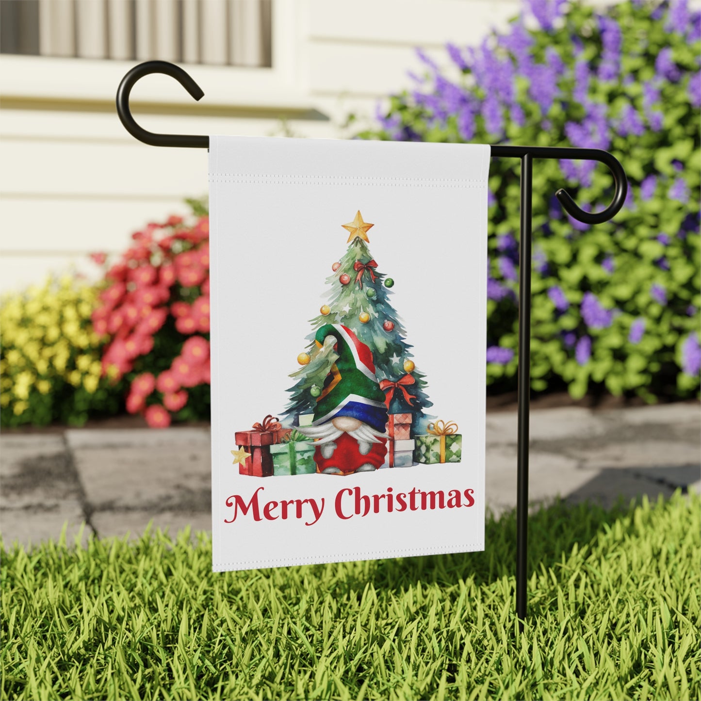 Garden & House Banner, flag, South Africa, Christmas tree, gnome