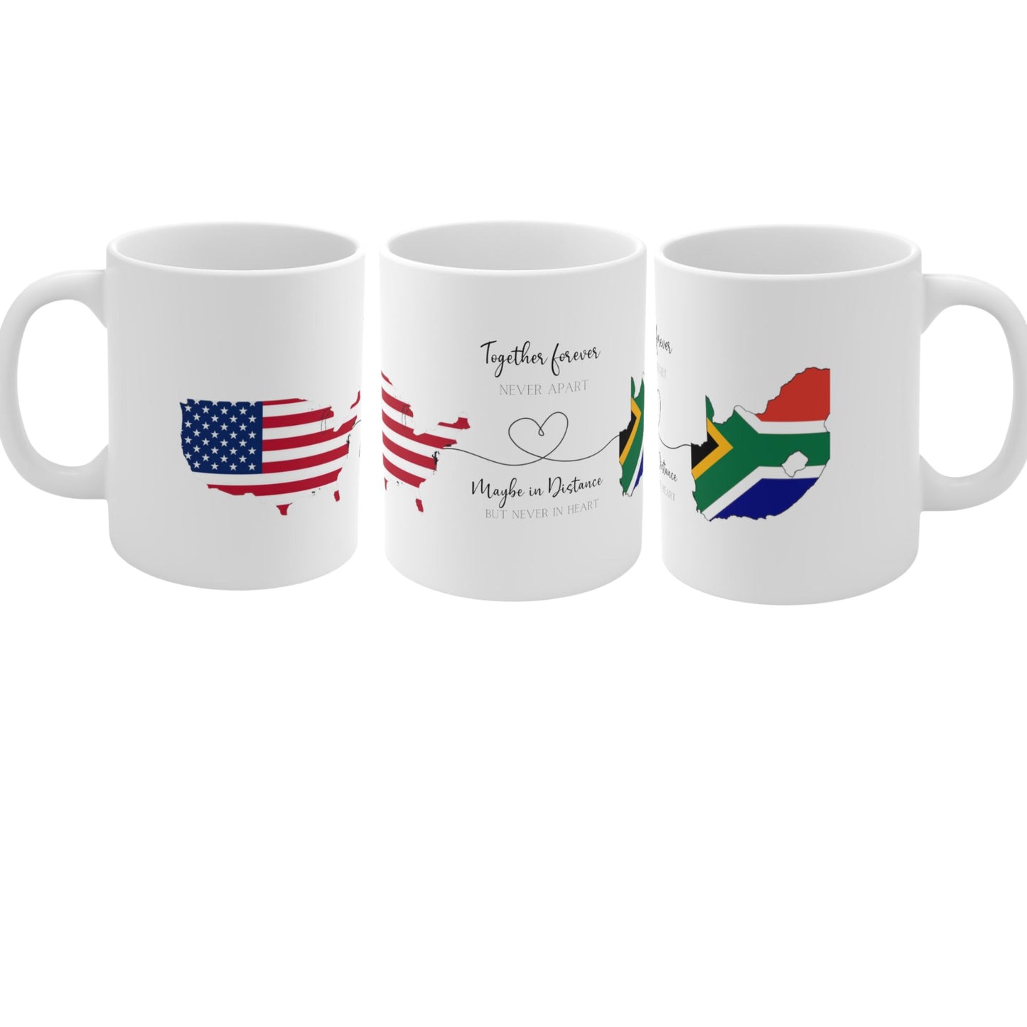 SOUTH AFRICA to USA map Mug, South Africa home mug, south africa usa gift, south african gift for him, South africa american gift for her